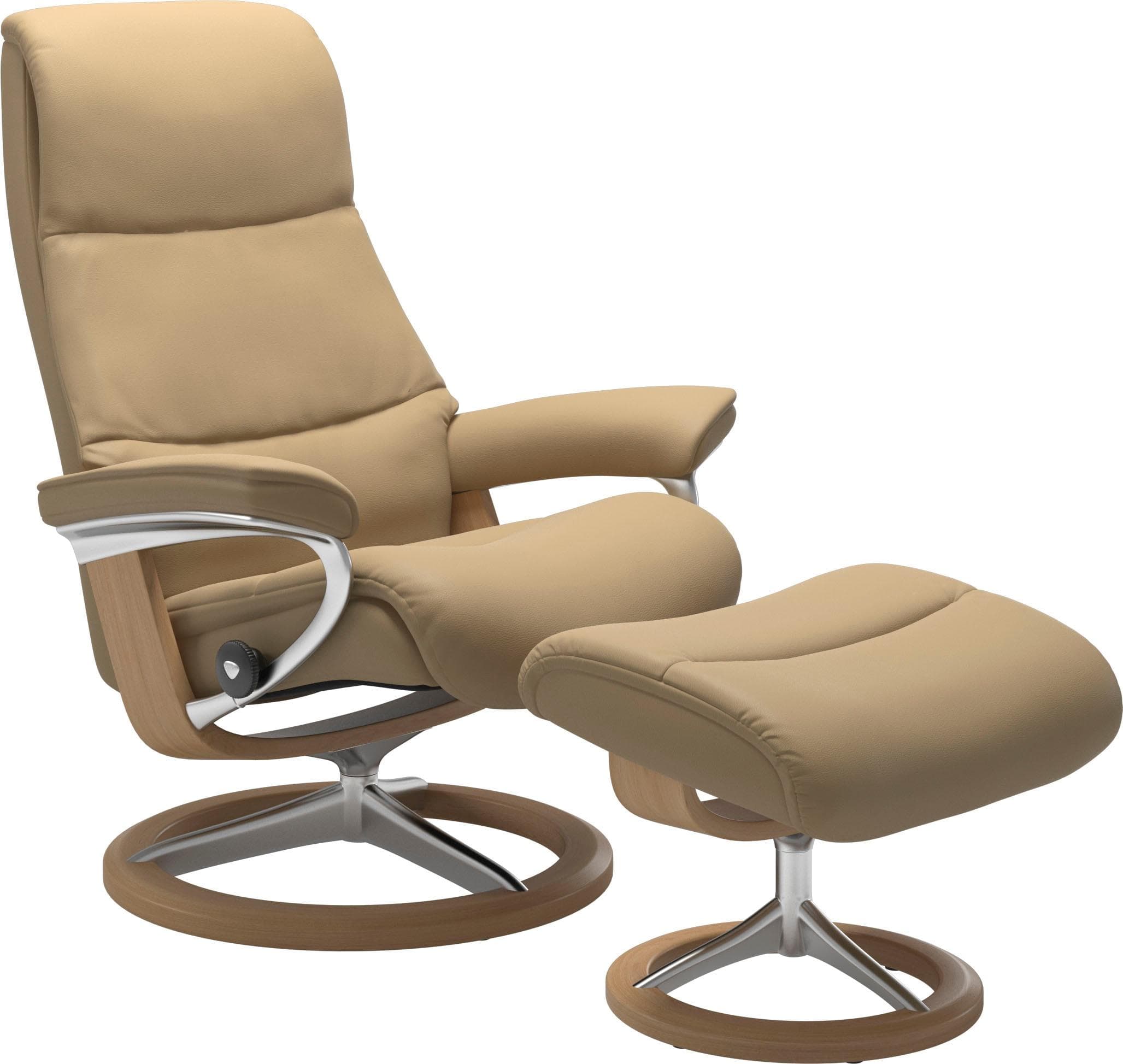 STRESSLESS Relaxsessel View Beige Leder Signature Base