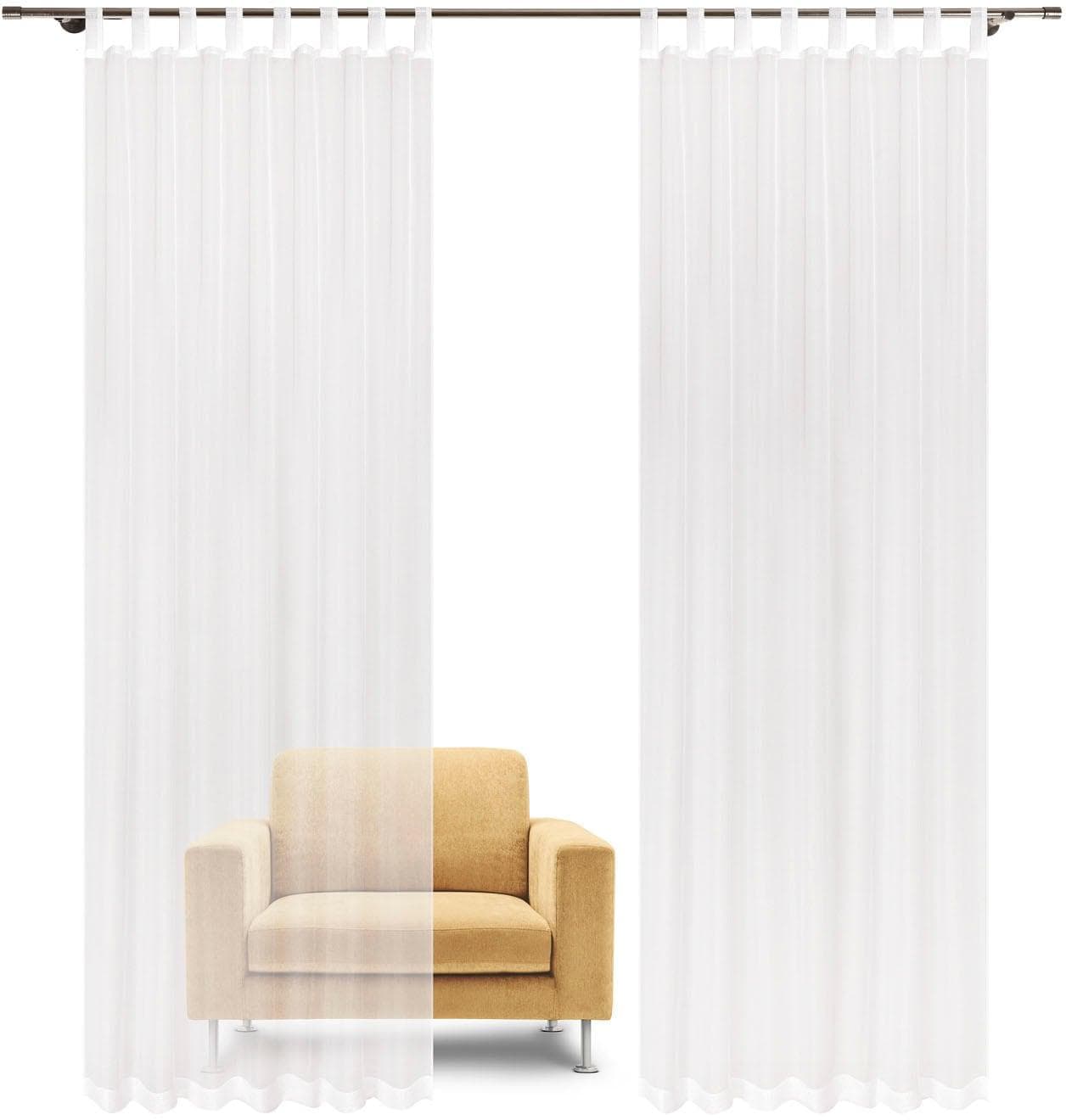 Gardine GERSTER Felia Weiß 140x225cm Voile Schlaufenschal