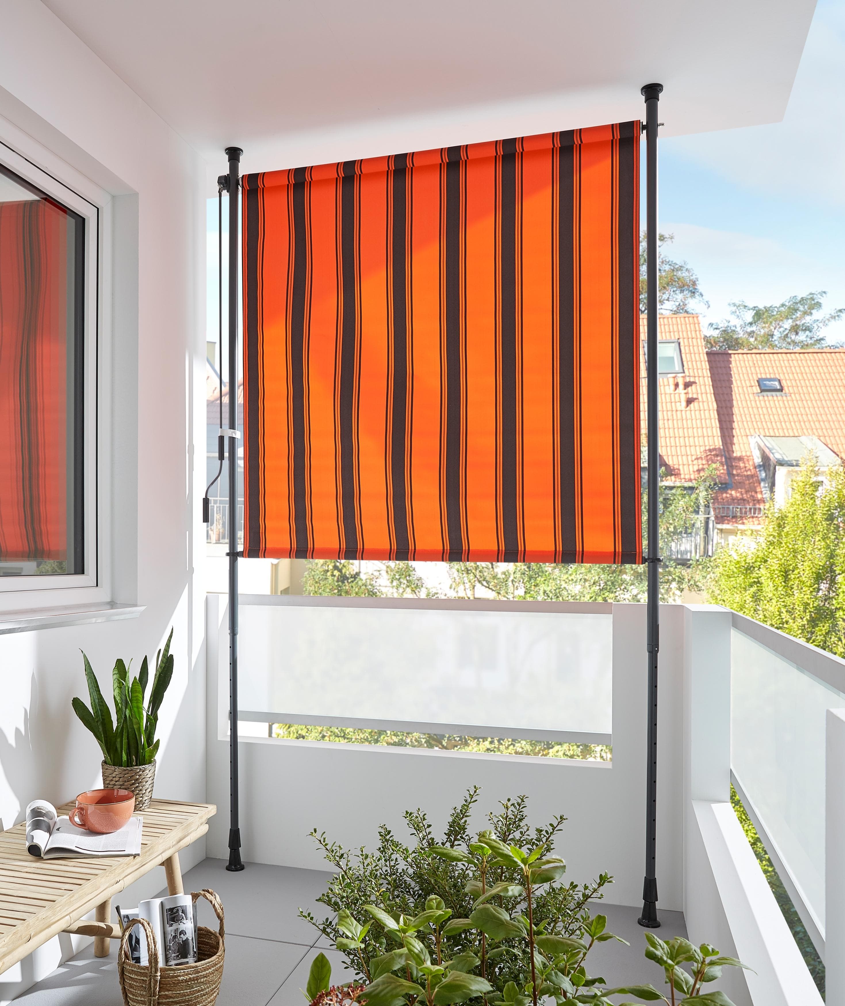 KONIFERA Senkrechtmarkise Costa Azul Orange-Braun Teleskop