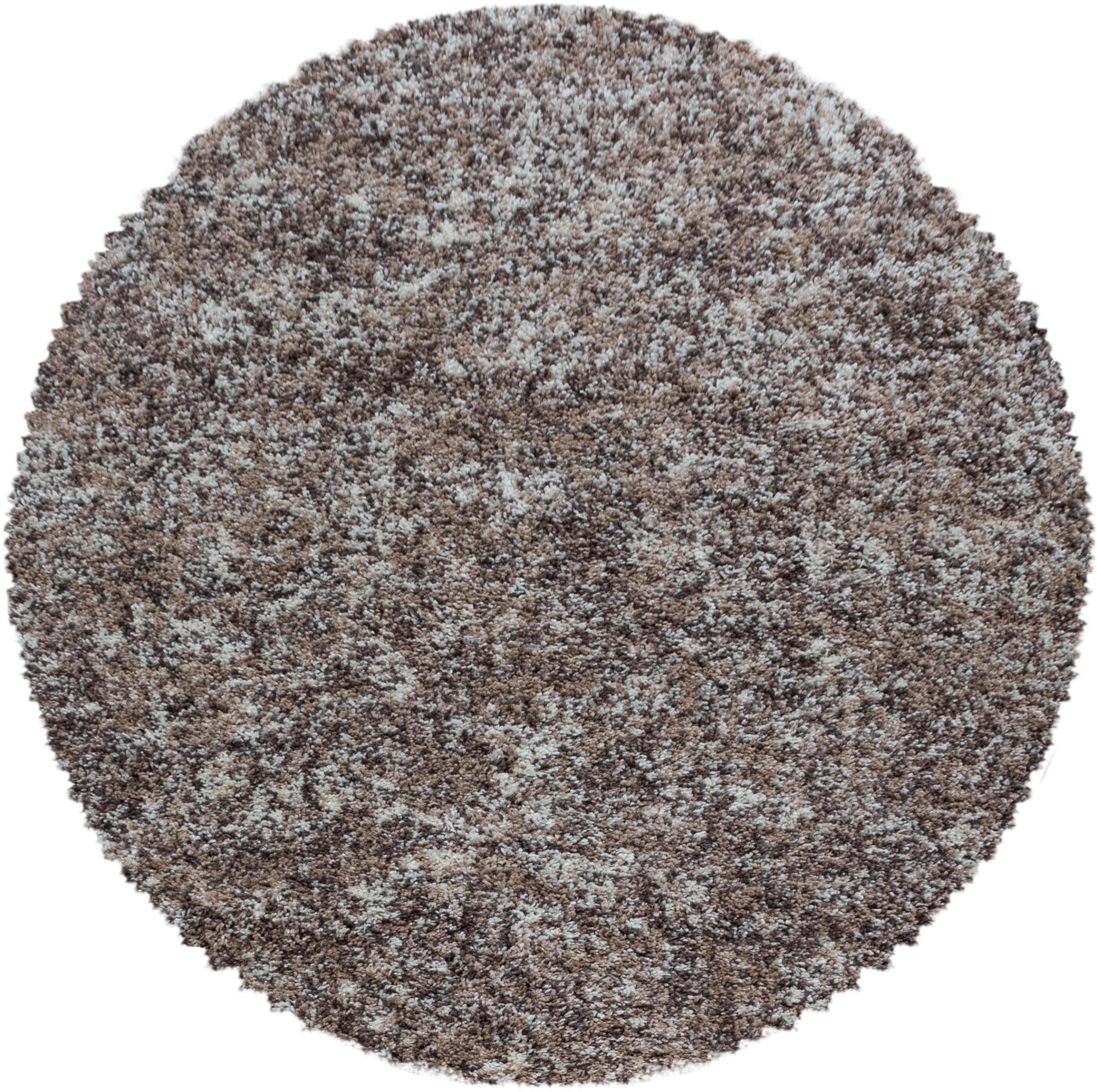 AYYILDIZ Teppiche Enjoy Shaggy Hochflor-Teppich Rund Beige