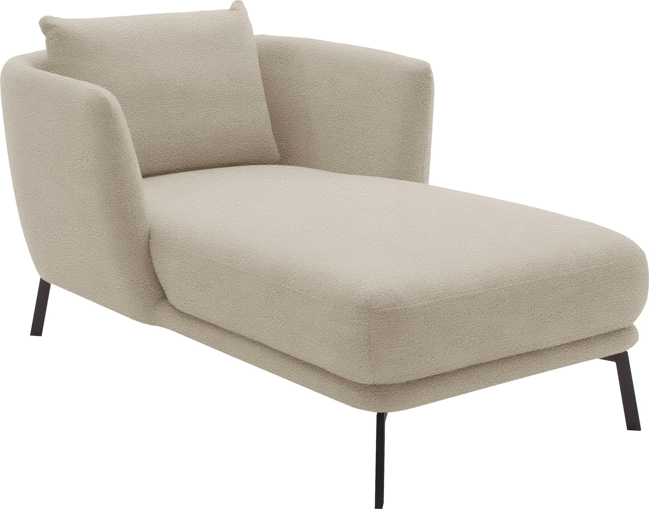 Beige Chaiselongue aus Polyester und Metall