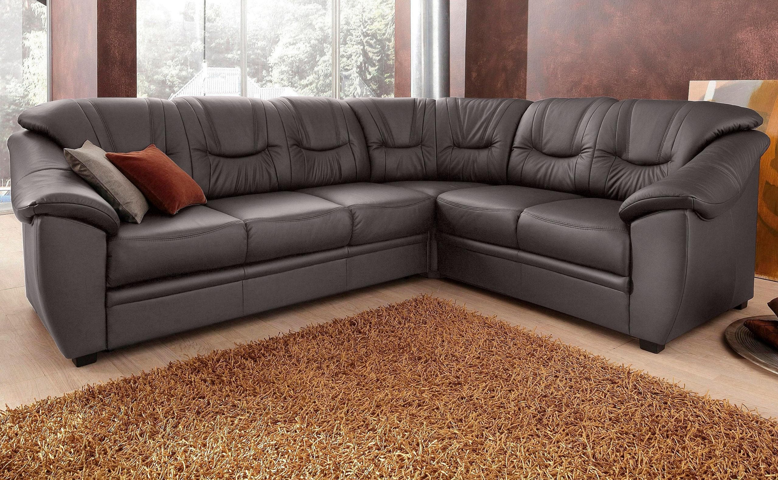 SIT & MORE Ecksofa Savona L-Form Braun mit Bettfunktion