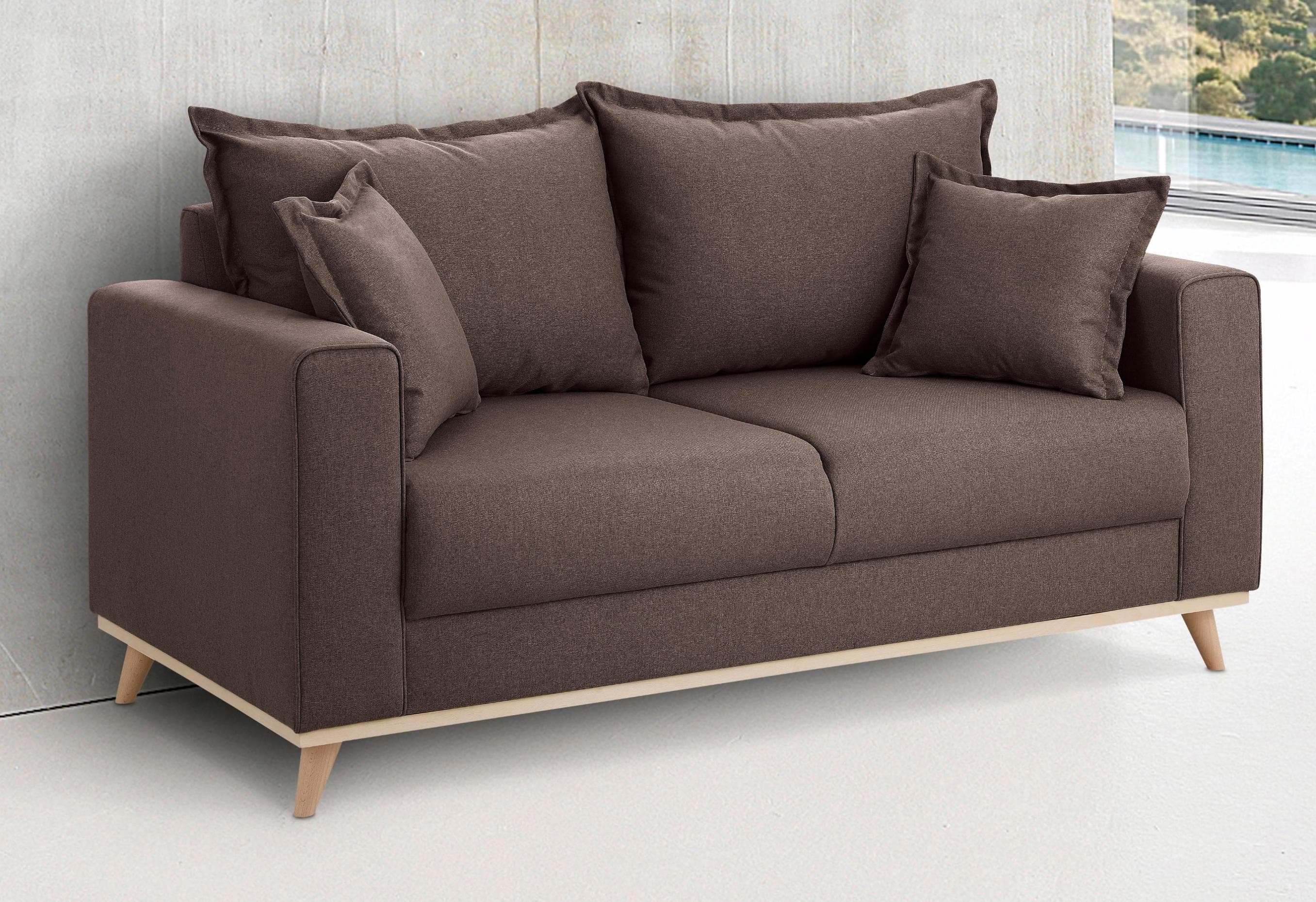 HOME AFFAIRE Edina 2-Sitzer Sofa Braun Skandinavisch