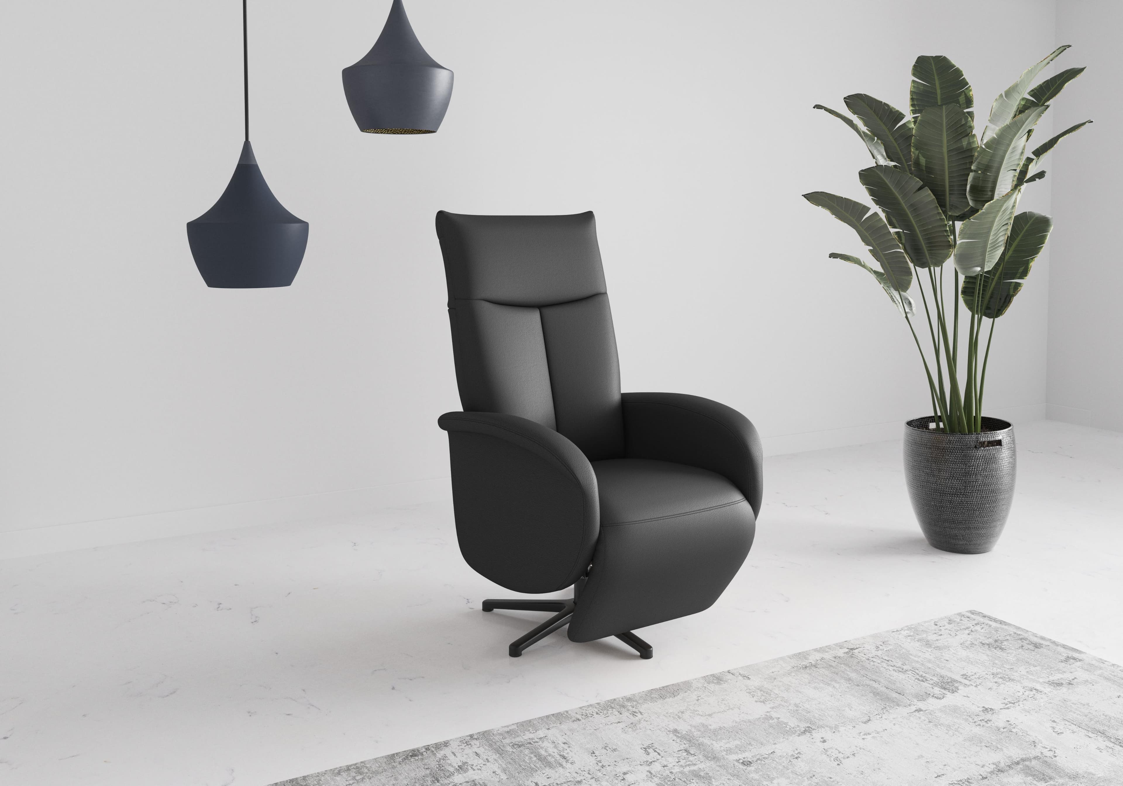 Sit & More TV-Sessel Zora Schwarz mit Aufstehhilfe