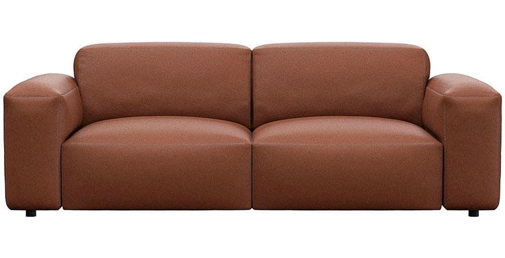 FLEXLUX Lucera Sofa 2,5-Sitzer Echtleder Braun Modern