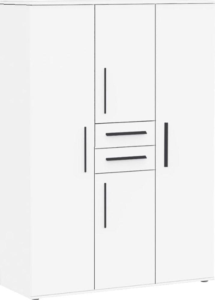 DEMEYERE GROUP Kleiderschrank 4 Türen 2 Schubladen Mattweiß Spanplatte