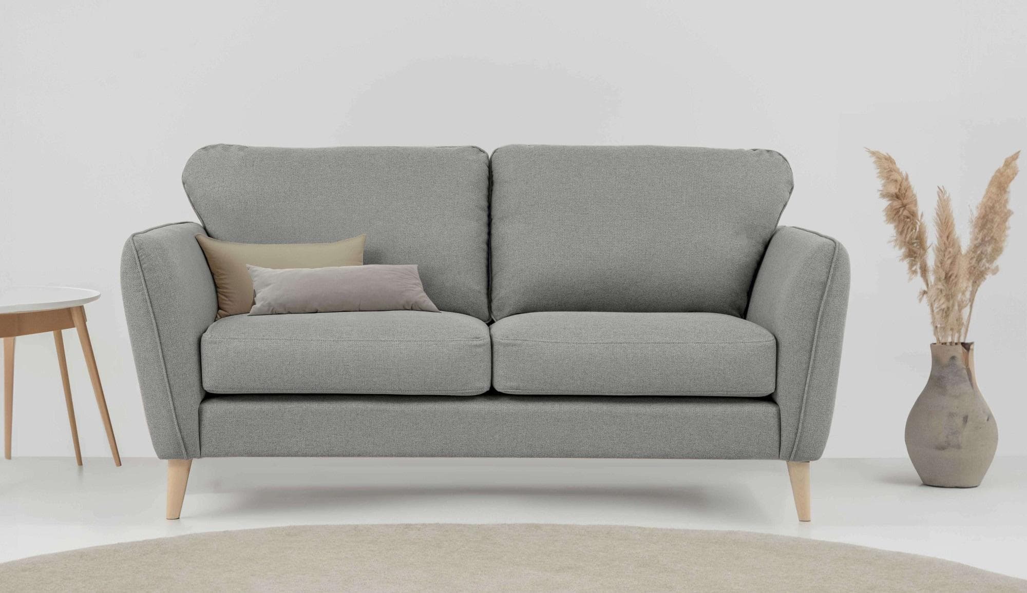 HOME AFFAIRE Marseille 2-Sitzer Sofa Grau Polyester