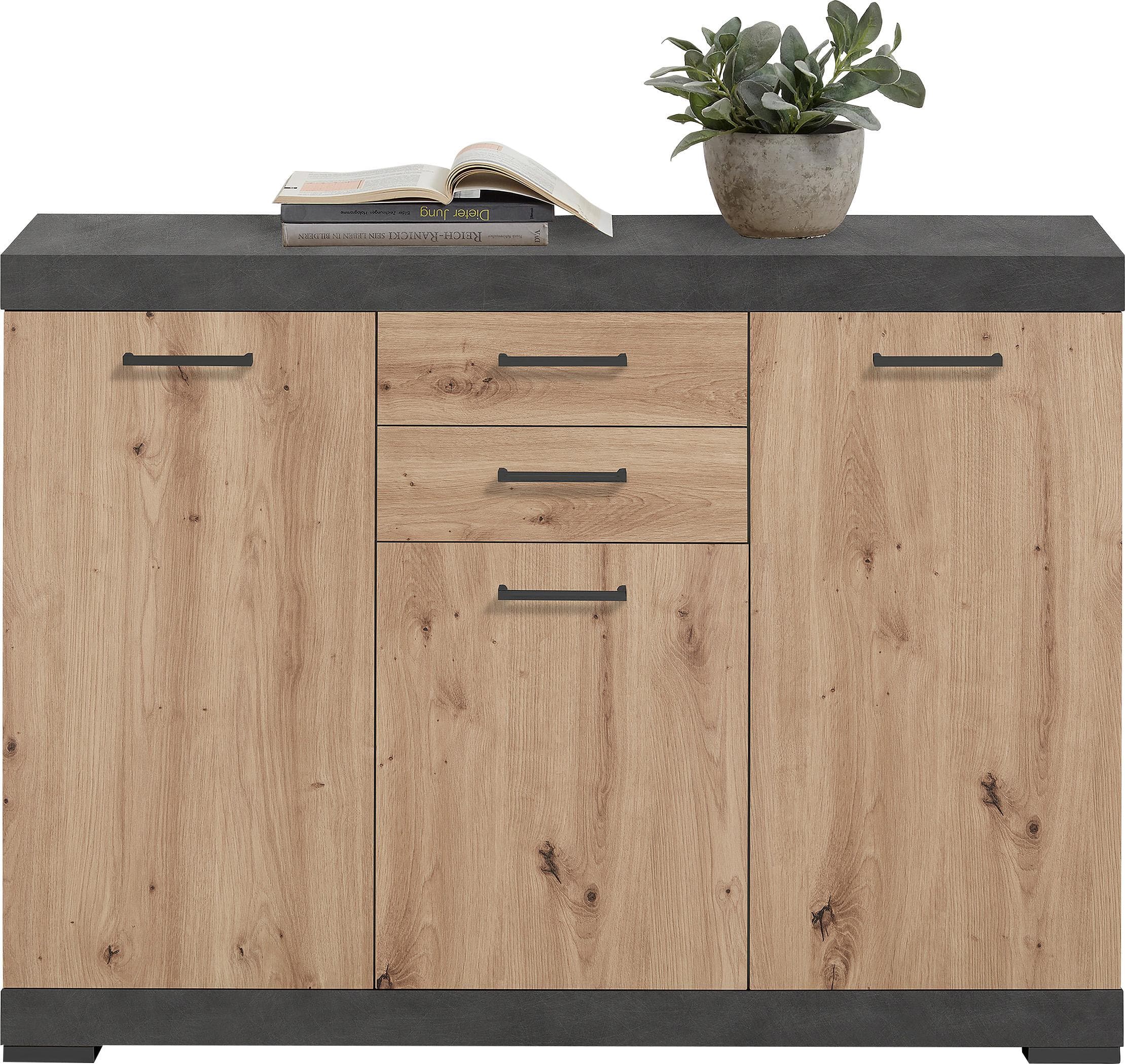 FMD Kommode Bristol 3 Schwarz Modern