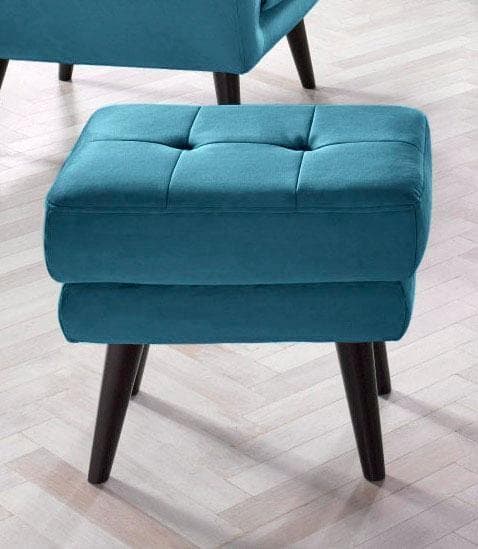Hocker ANDAS Hemmink Blau Petrol Massivholz