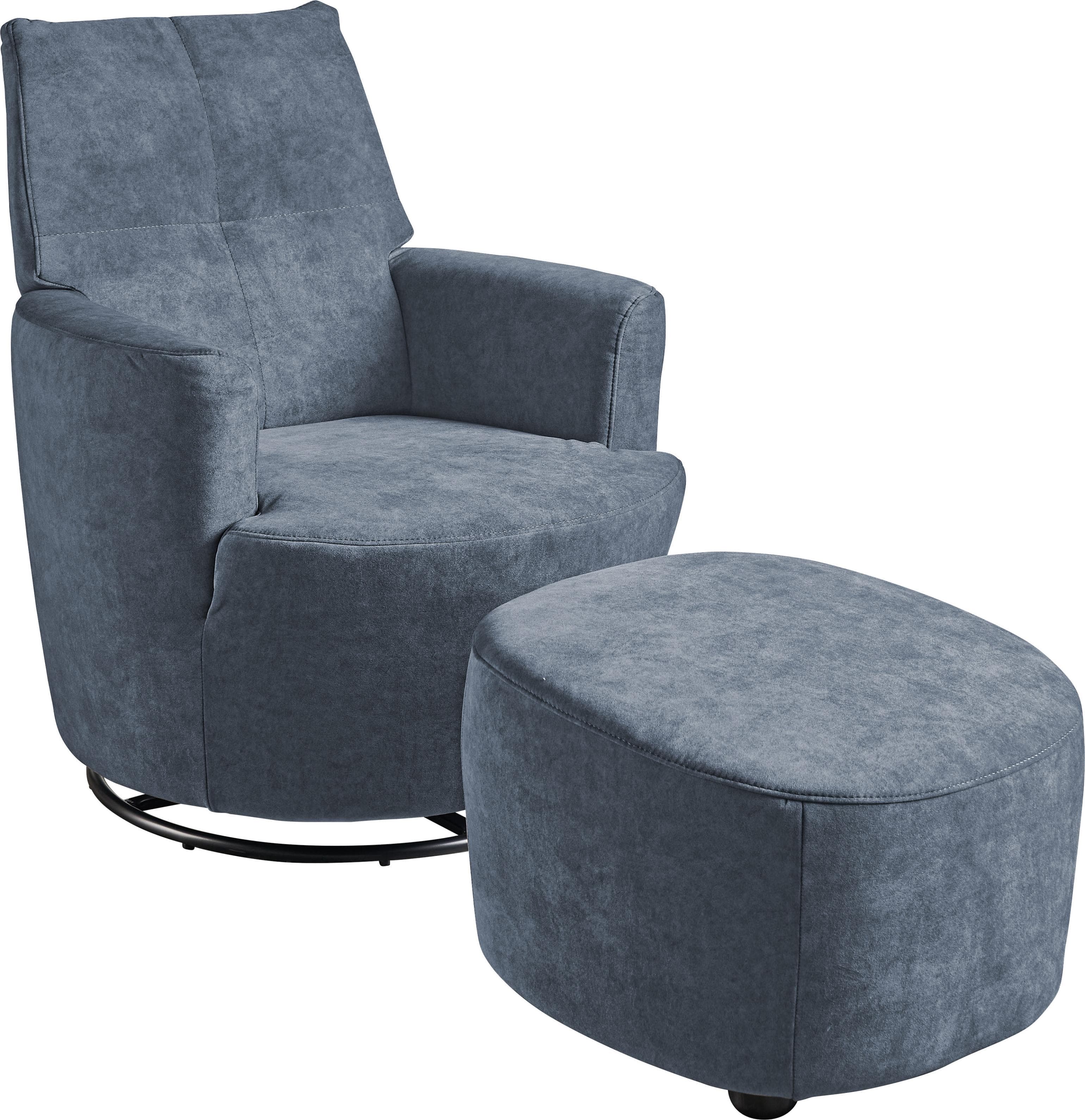 Drehbarer Relaxsessel mit Wippfunktion und Hocker