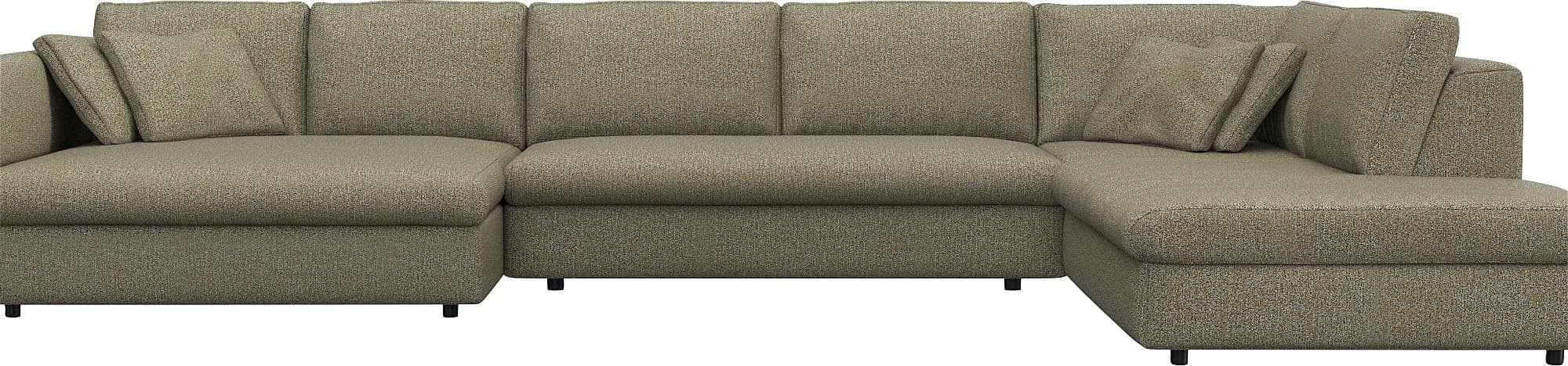 Flexlux Wohnlandschaft Lovane U-Form Grün
