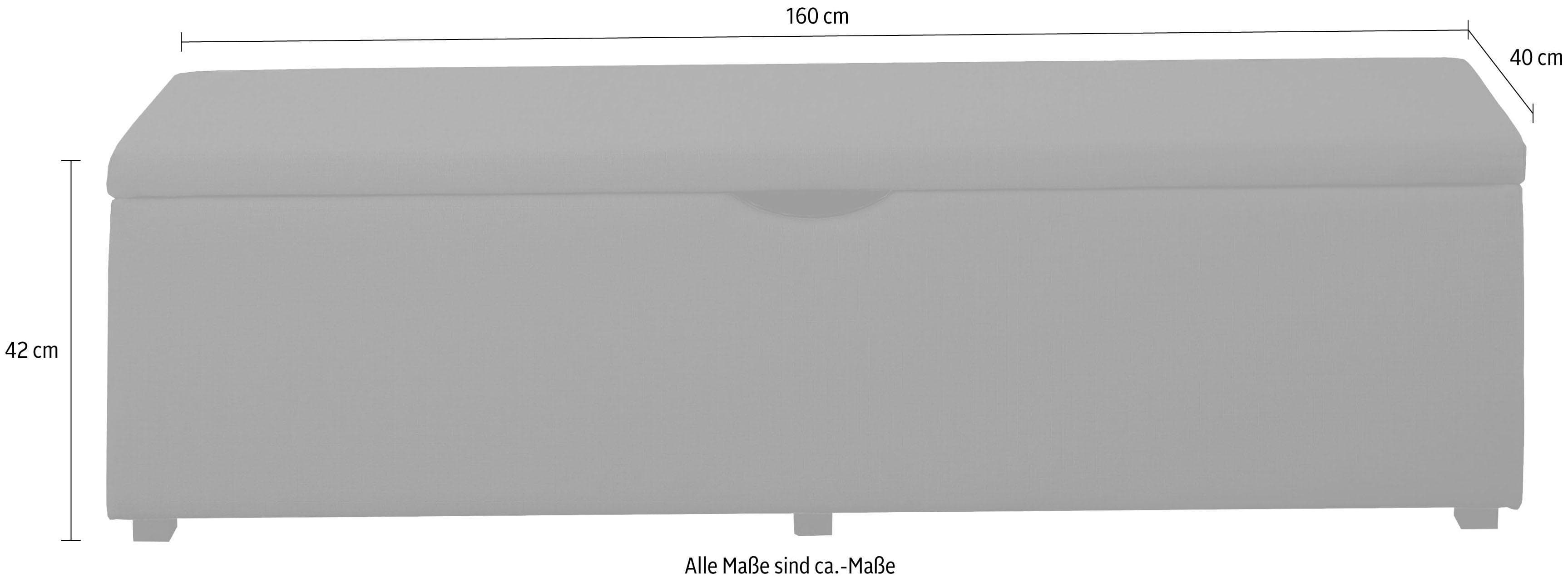 Home Affaire Hockerbank Standard 160cm Blau Kunstleder