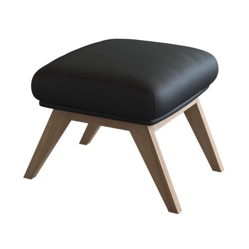 FLEXLUX Polsterhocker Adria Schwarz 100% Echteder Eiche