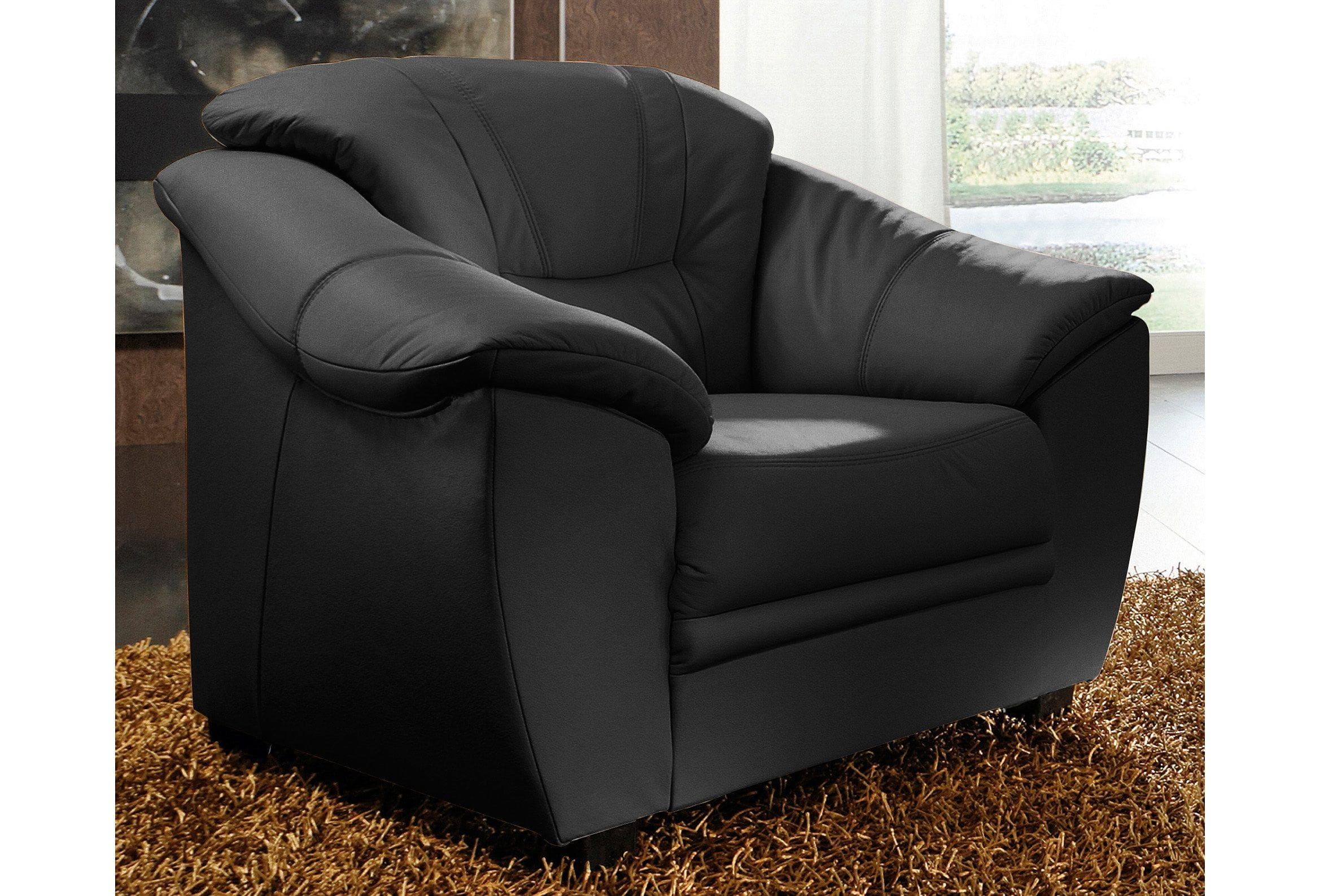 Sessel SIT & MORE Top Savona Schwarz Leder Federkern