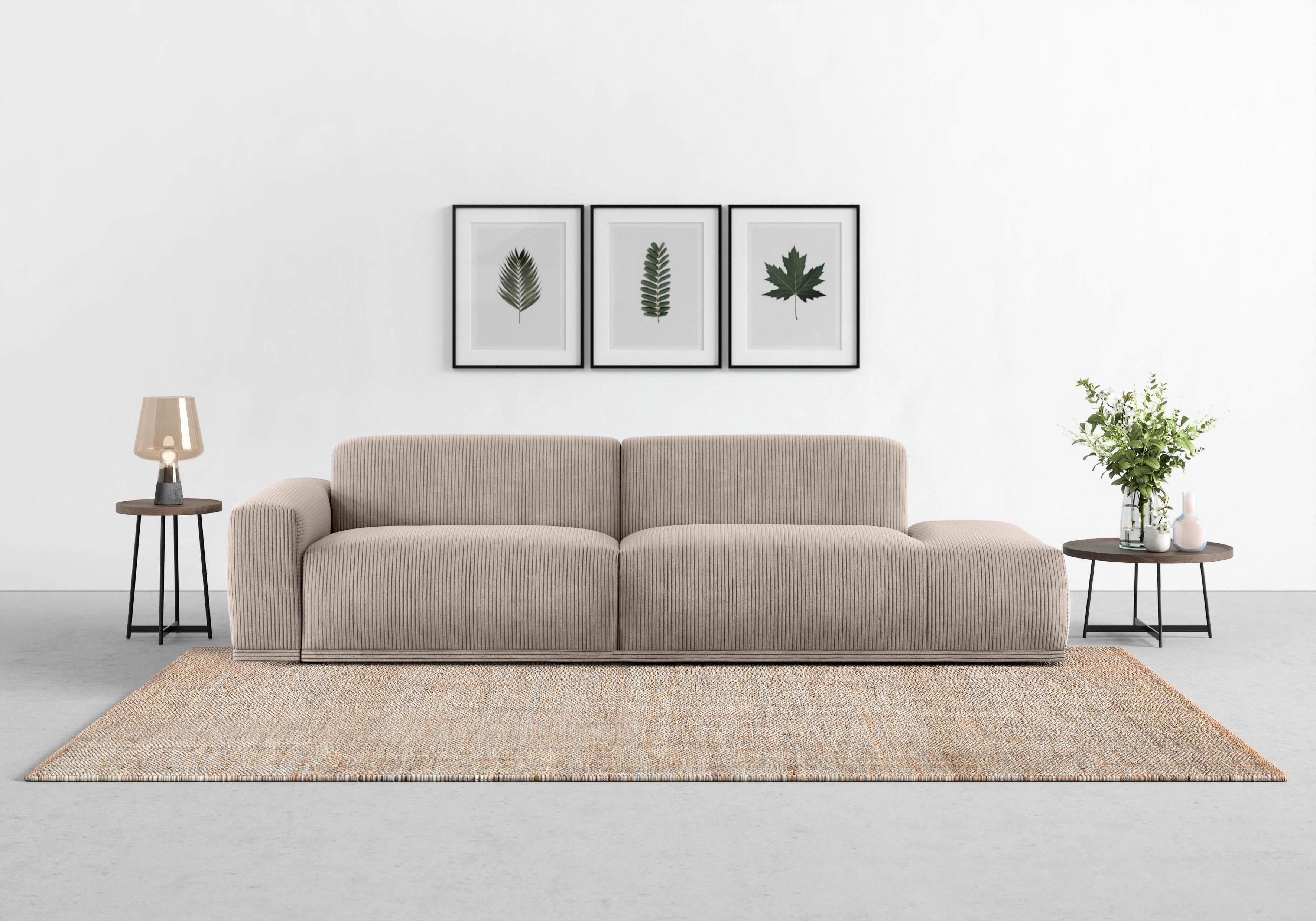 TRENDMANUFAKTUR Braga Big-Sofa Beige Recamiere Rechts
