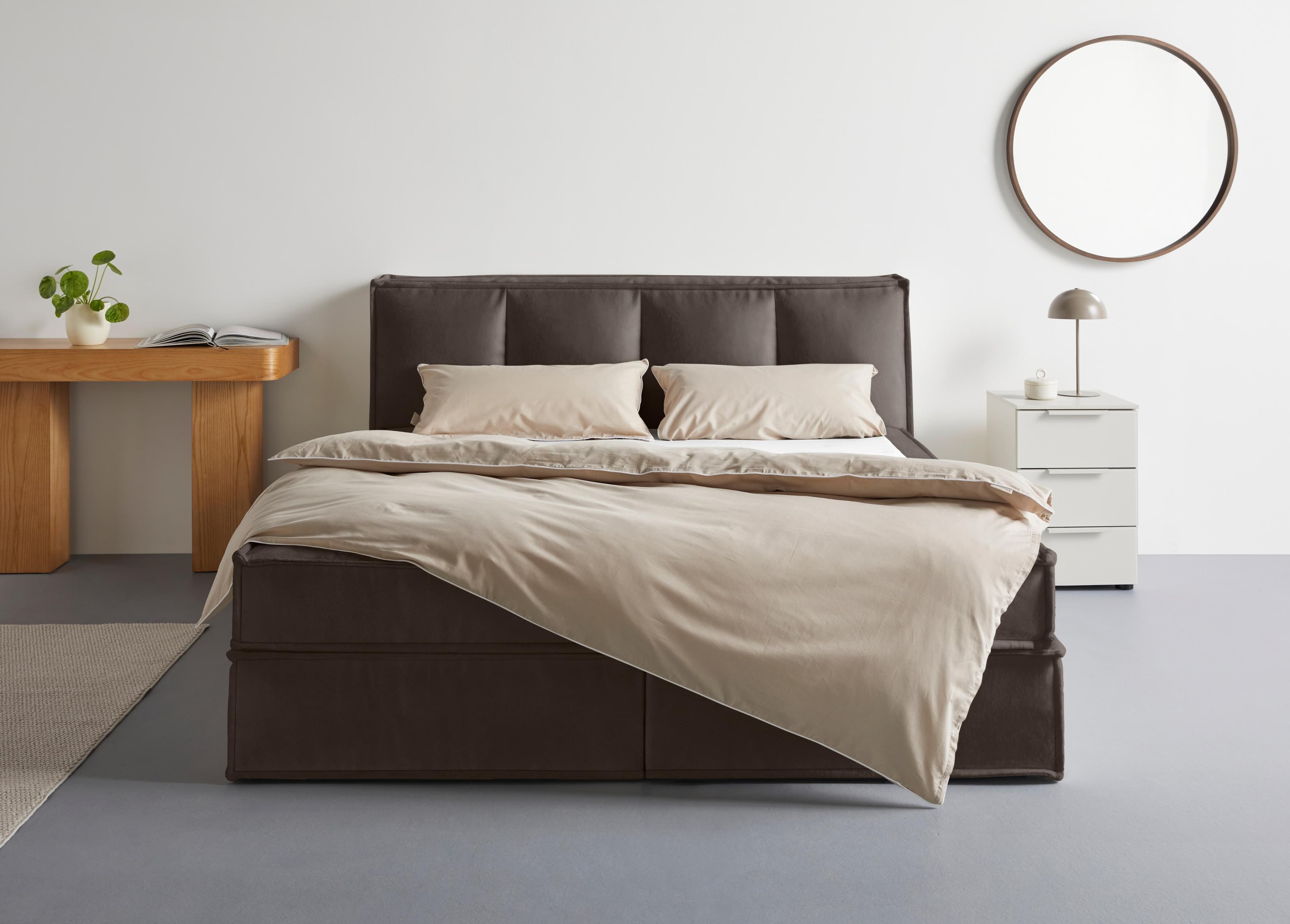 LeGer Home by Lena Gercke Boxspringbett Addyson Braun 190x230cm
