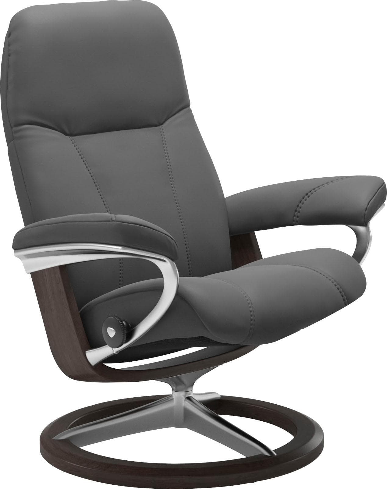 STRESSLESS Relaxsessel Consul Grau BATICK Leder Signature Base