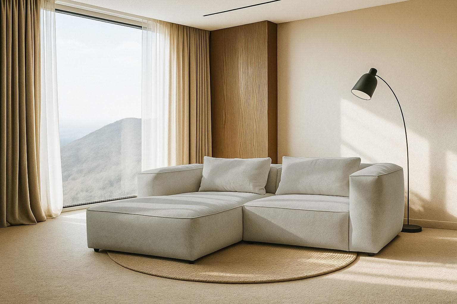 Home Affaire Ecksofa Tvinnet Beige mit Recamiere