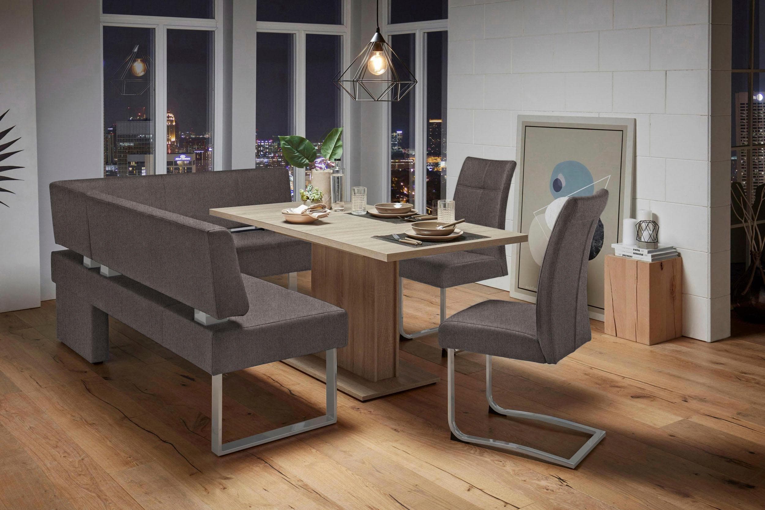 OTTO HOME Eckbank Rab Braun Silber FSC-Zertifiziert
