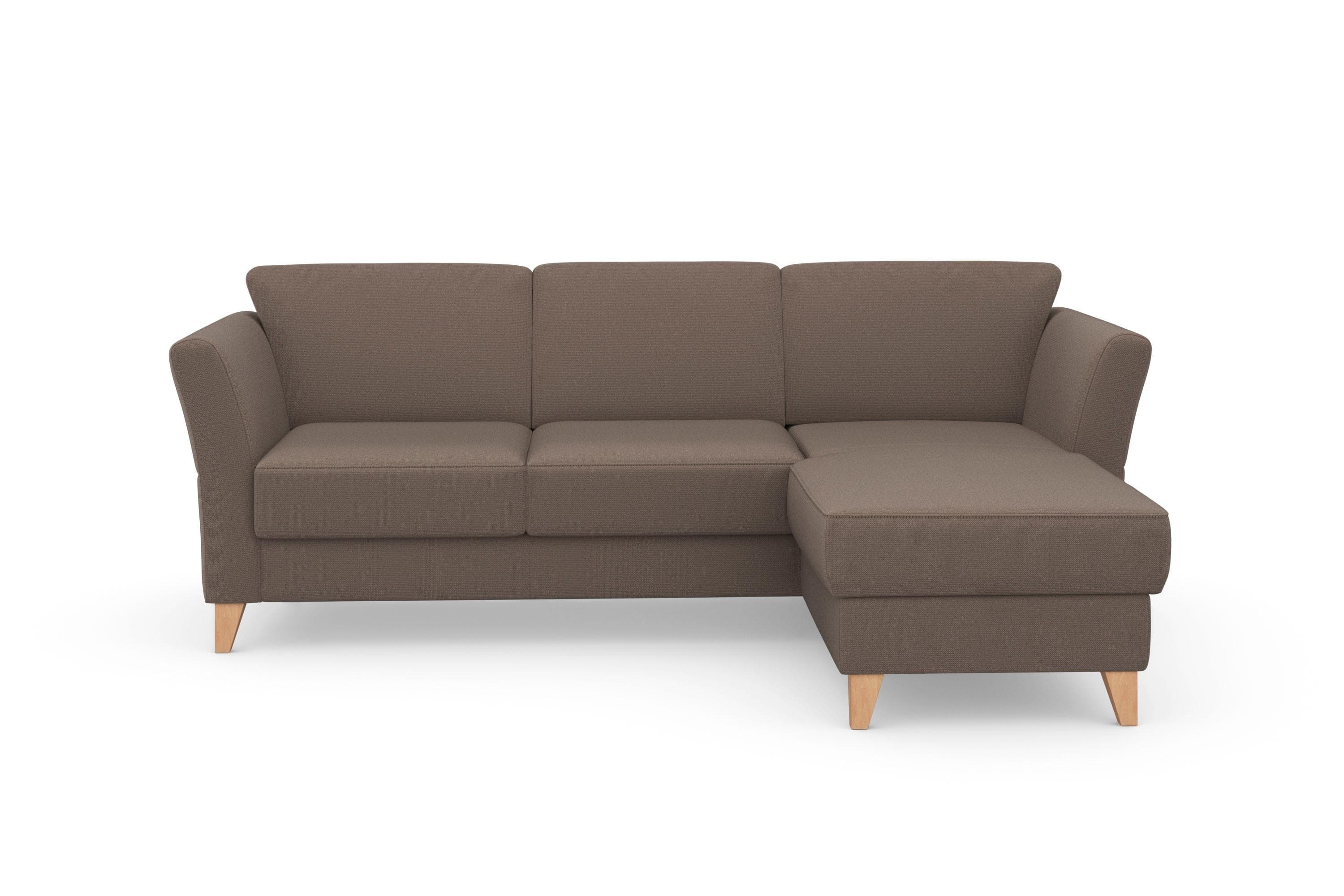 SIT & MORE Ecksofa Visby L-Form Grau Taupe Recamiere