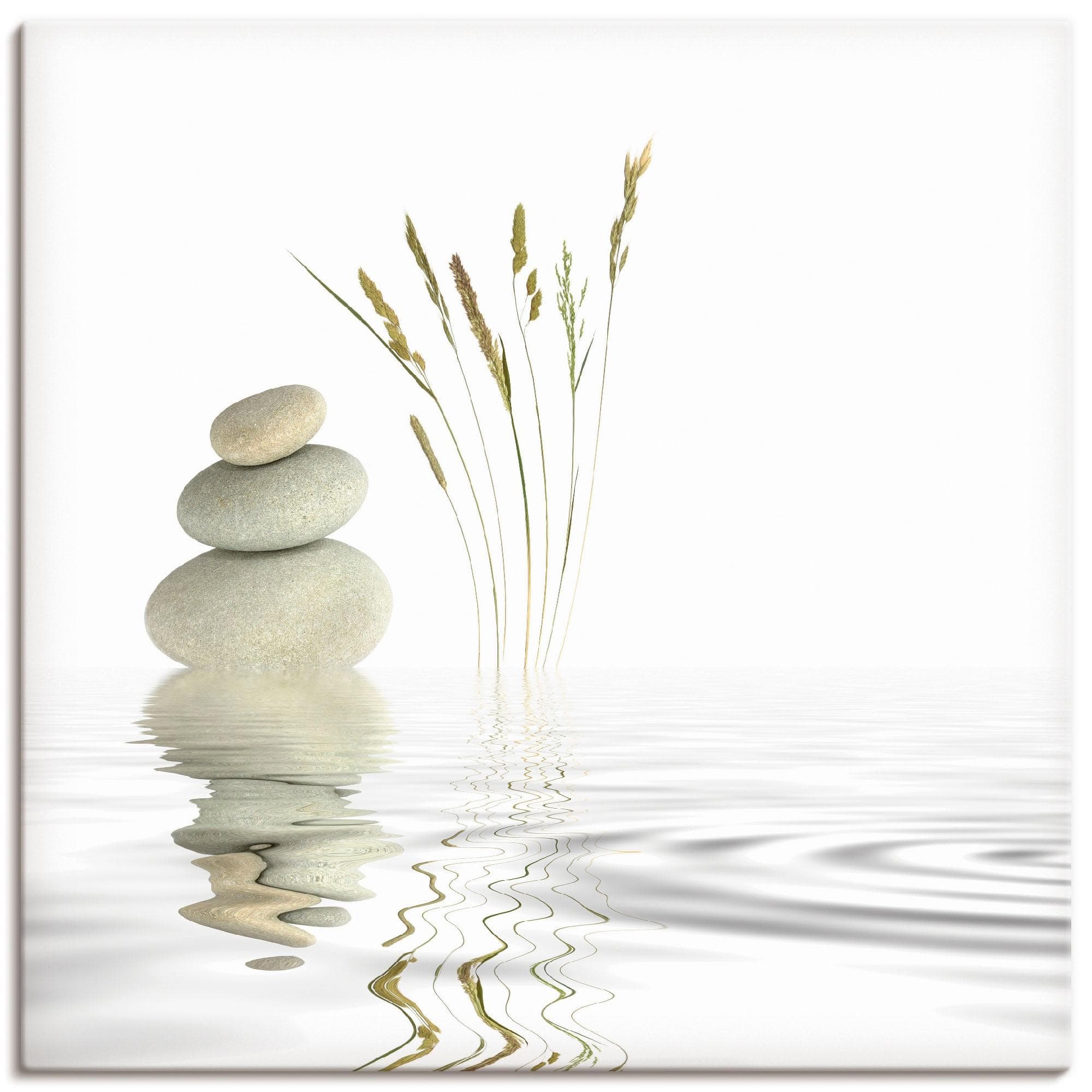 Artland Wandbild Zen Friede Weiß Leinwandbild