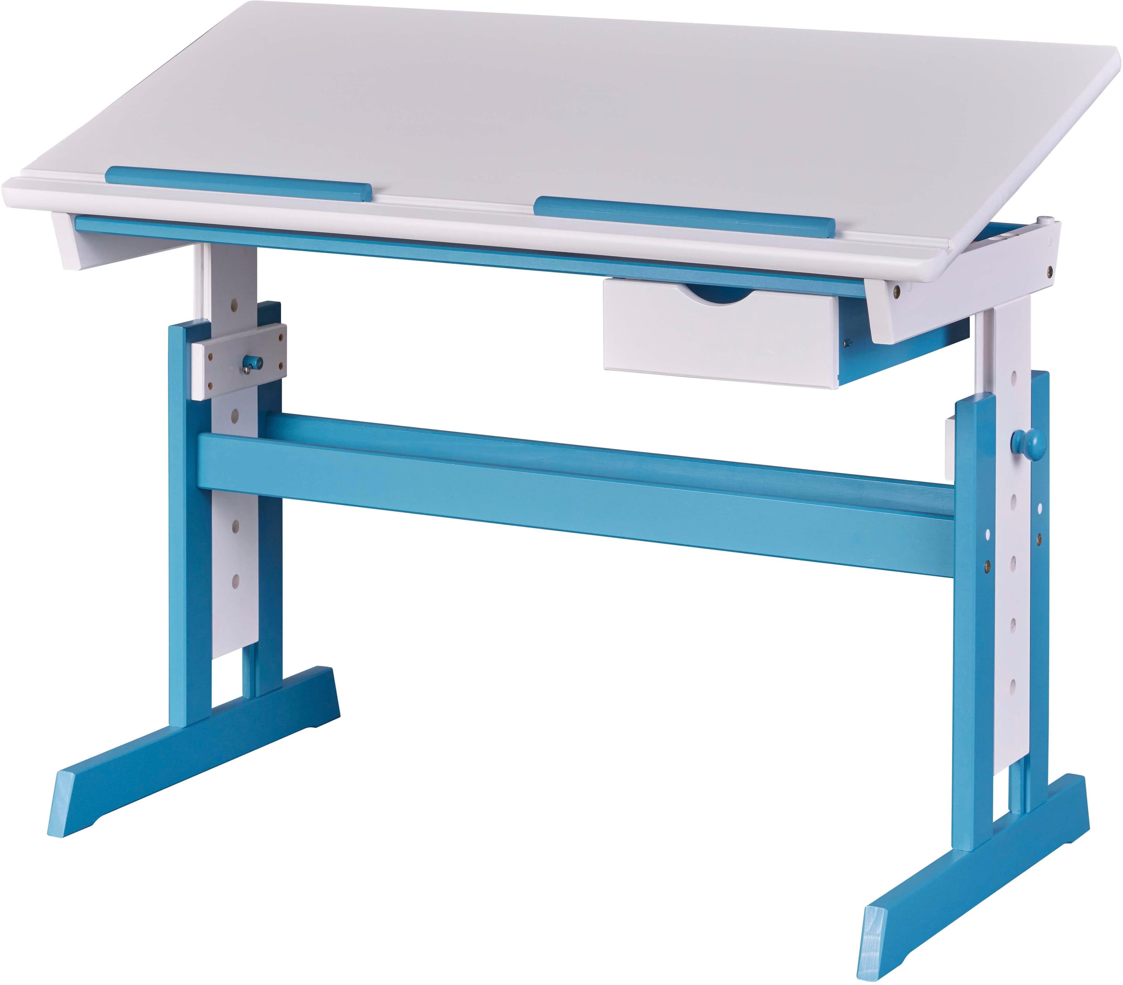 Lüttenhütt Pijii Kinderschreibtisch Weiß Pink Höhenverstellbar