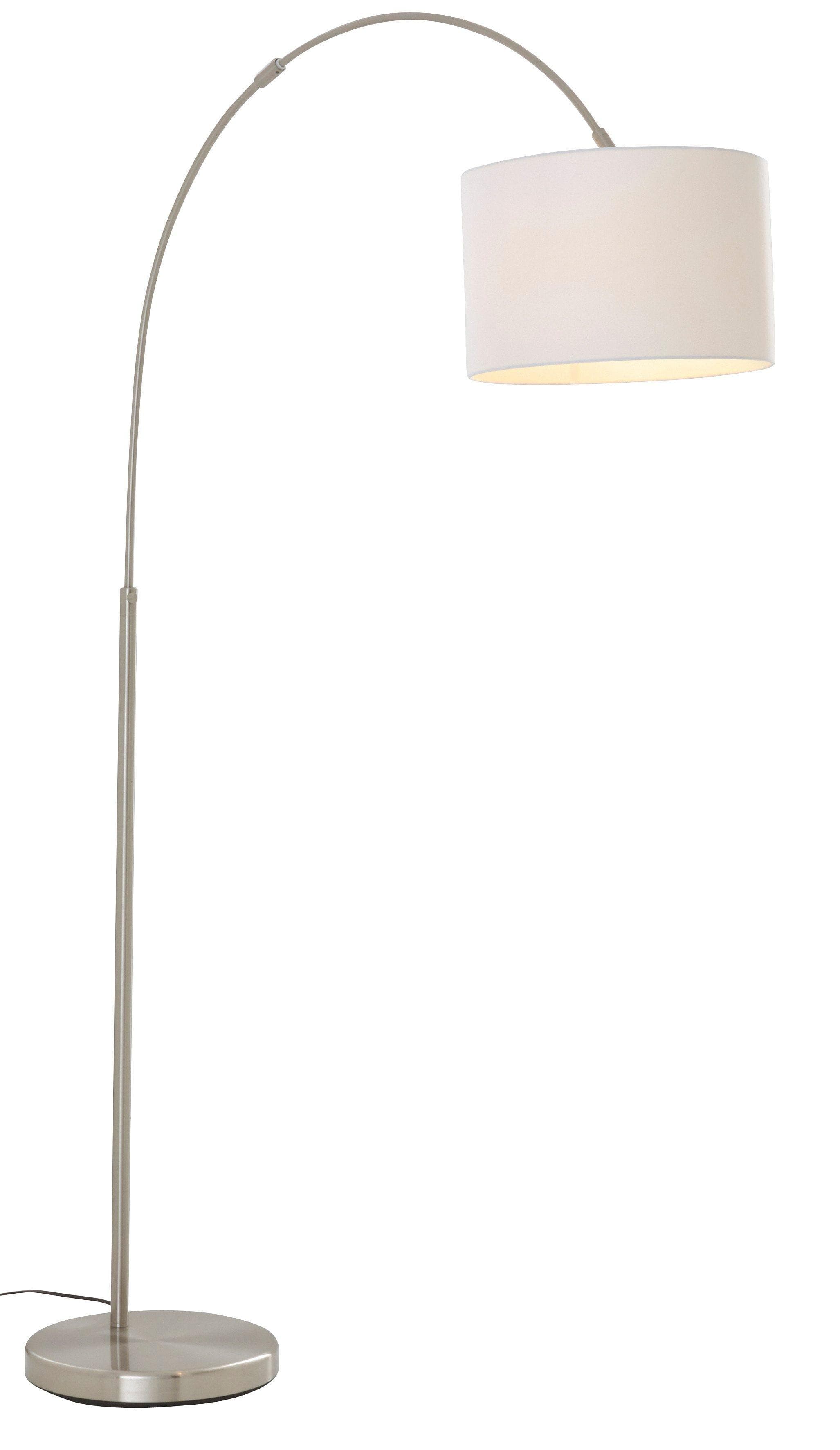 TRIO LEUCHTEN Bogenlampe Hotel Weiß Nickel Matt