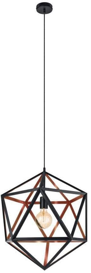 EGLO Hängeleuchte EMBLETON, Schwarz, E27 Fassung, Ø 46 cm