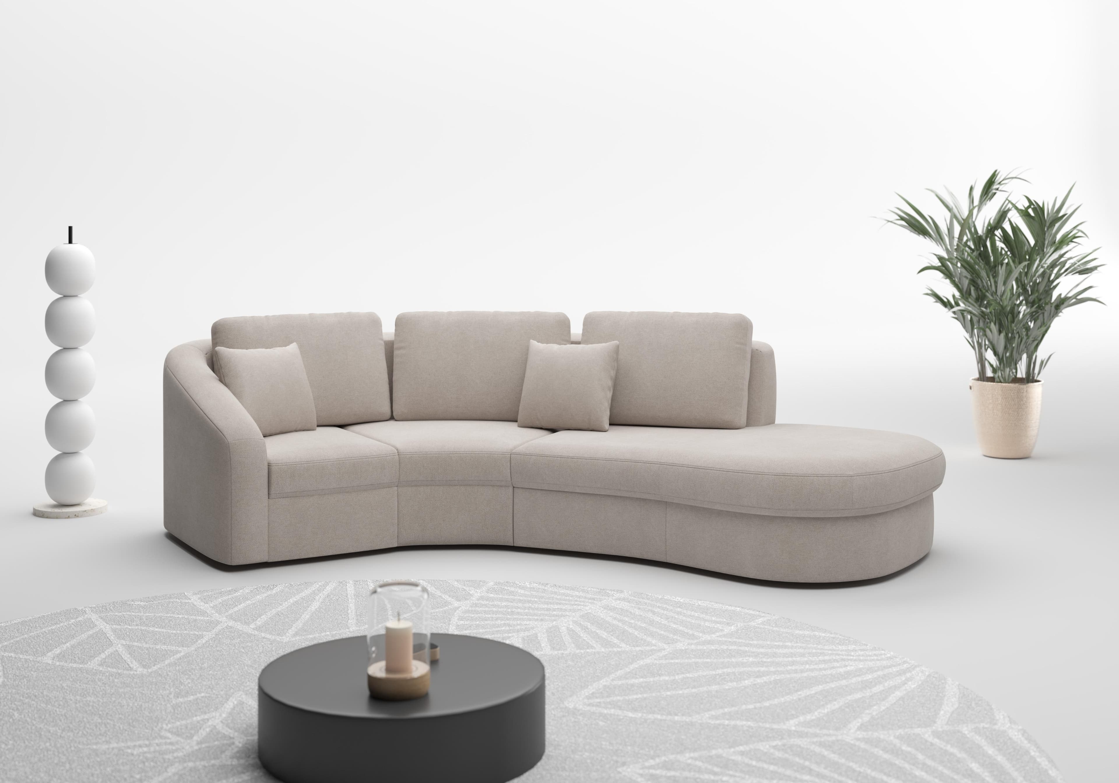 SIT & MORE Ecksofa Jazz L-Form Beige Microfaser