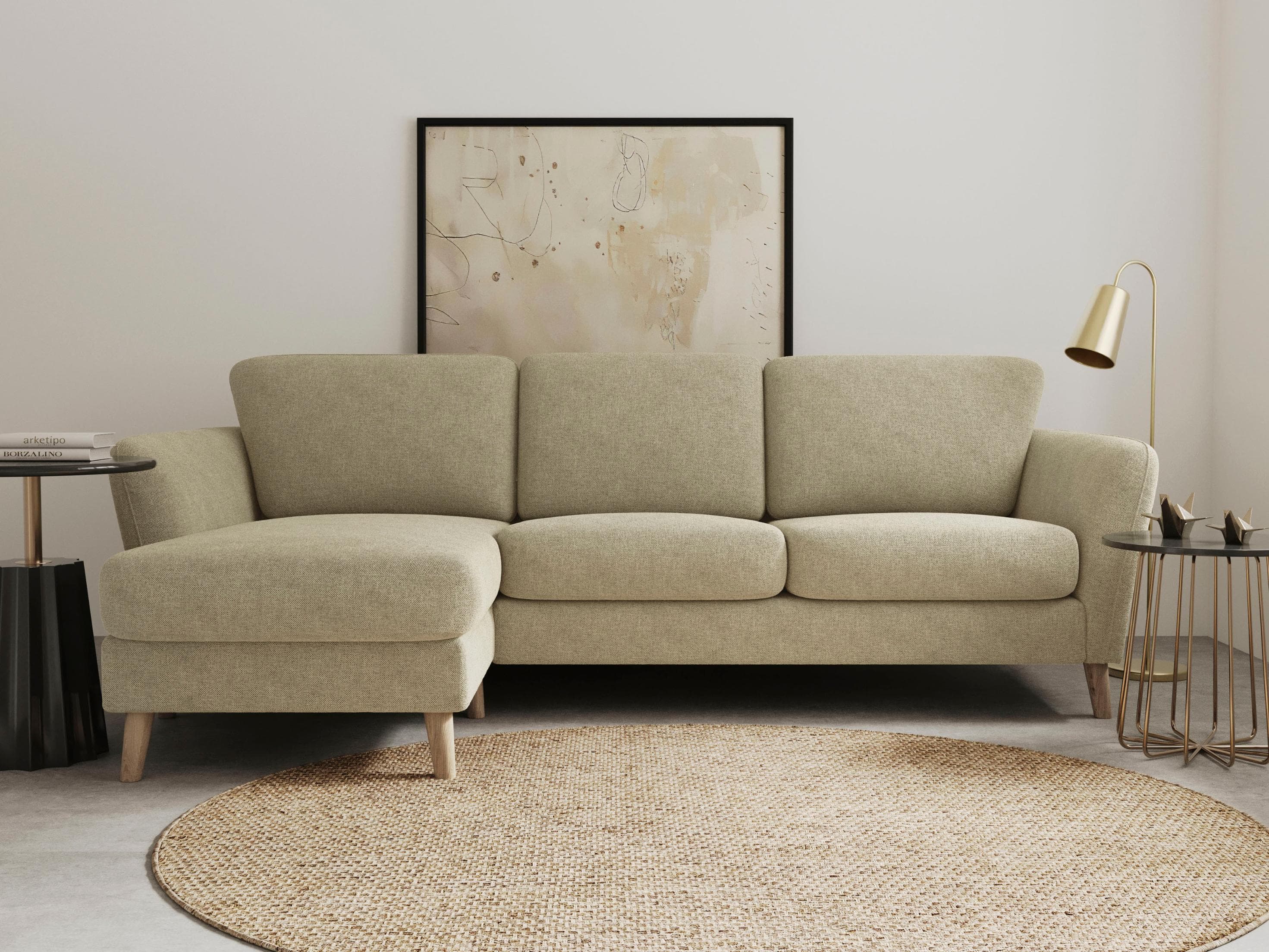 Home Affaire Ecksofa MARSEILLE L-Form Recamiere Braun Landhausstil