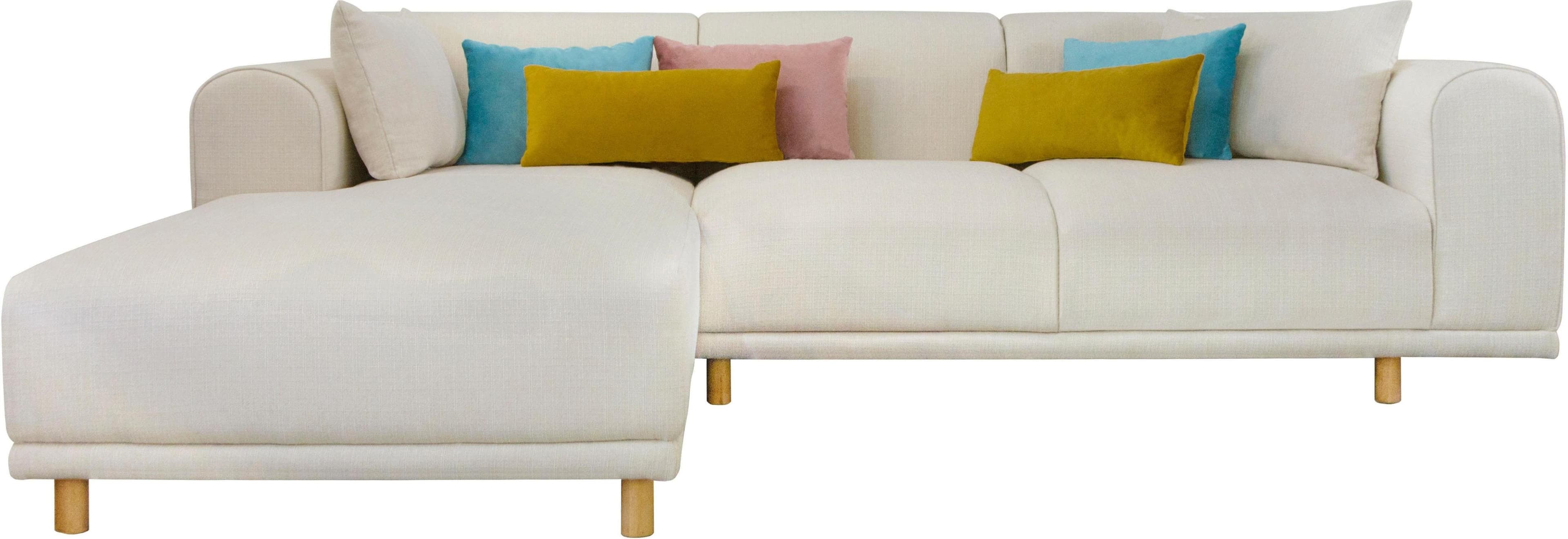 OTTO HOME Ecksofa Maroon L-Form Beige Skandinavisch