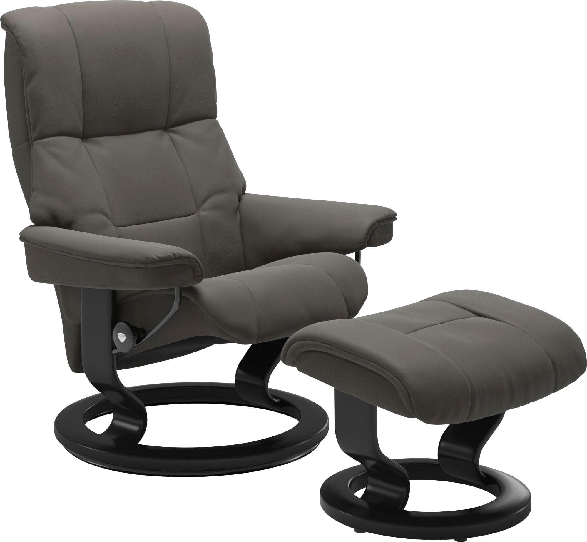 STRESSLESS Mayfair Fußhocker Grau Leder Classic Base