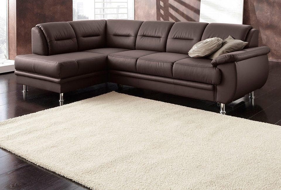 SIT & MORE Ecksofa Mailand L-Form Braun NaturLEDER