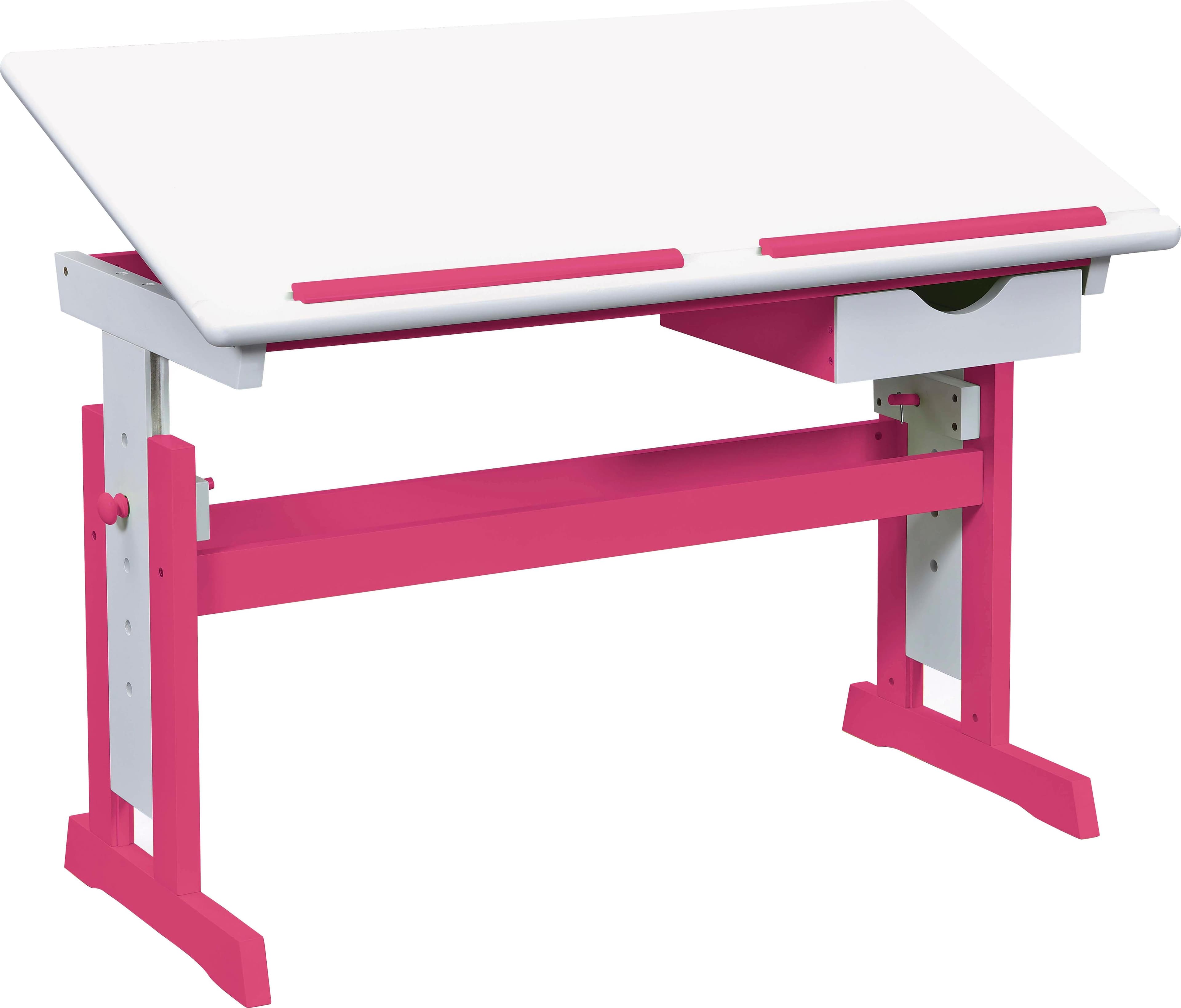 Inter Link Kinderschreibtisch Pink Weiß Höhenverstellbar