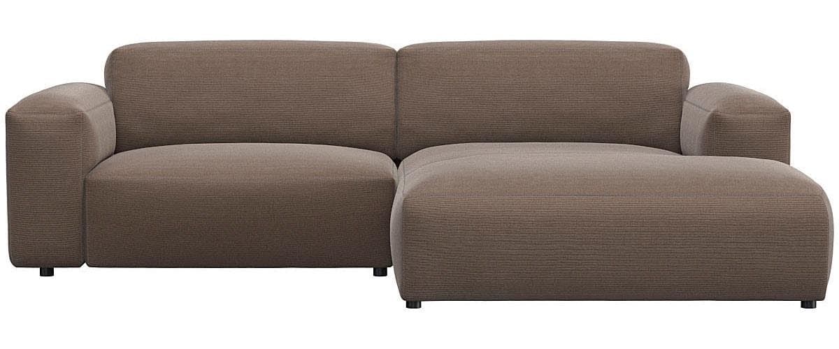 Flexlux Ecksofa Lucera Chaiselongue rechts L-Form Braun