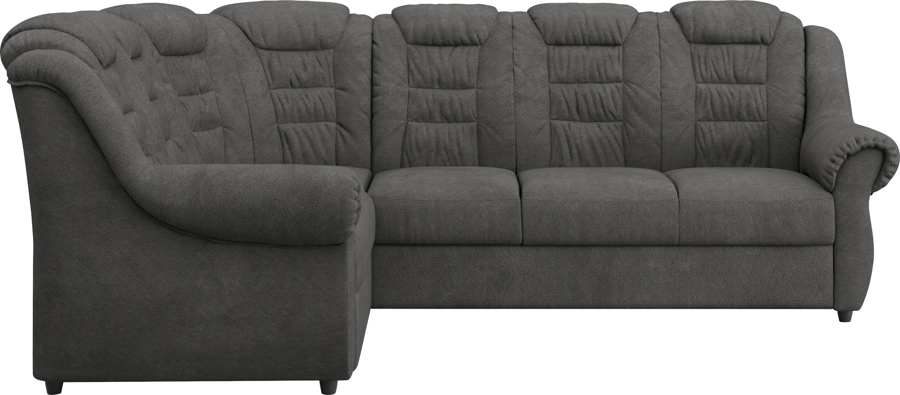 Home Affaire Ecksofa Boston L-Form Anthrazit mit Bettfunktion