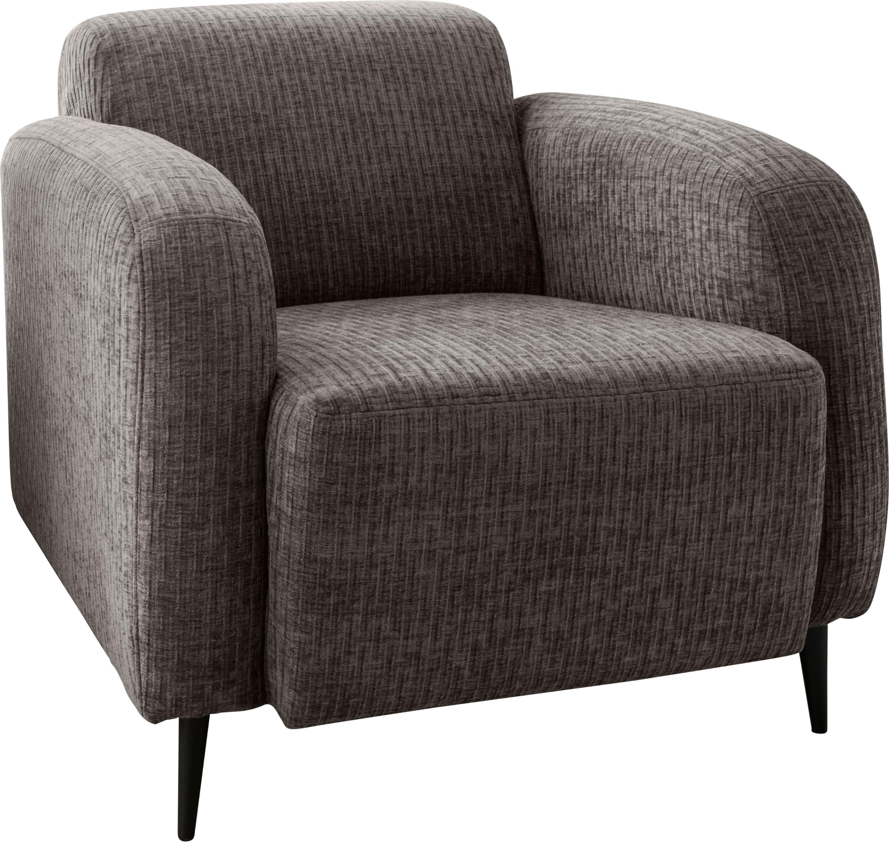 HOME AFFAIRE Cocktailsessel Marone Grau-Braun Velours