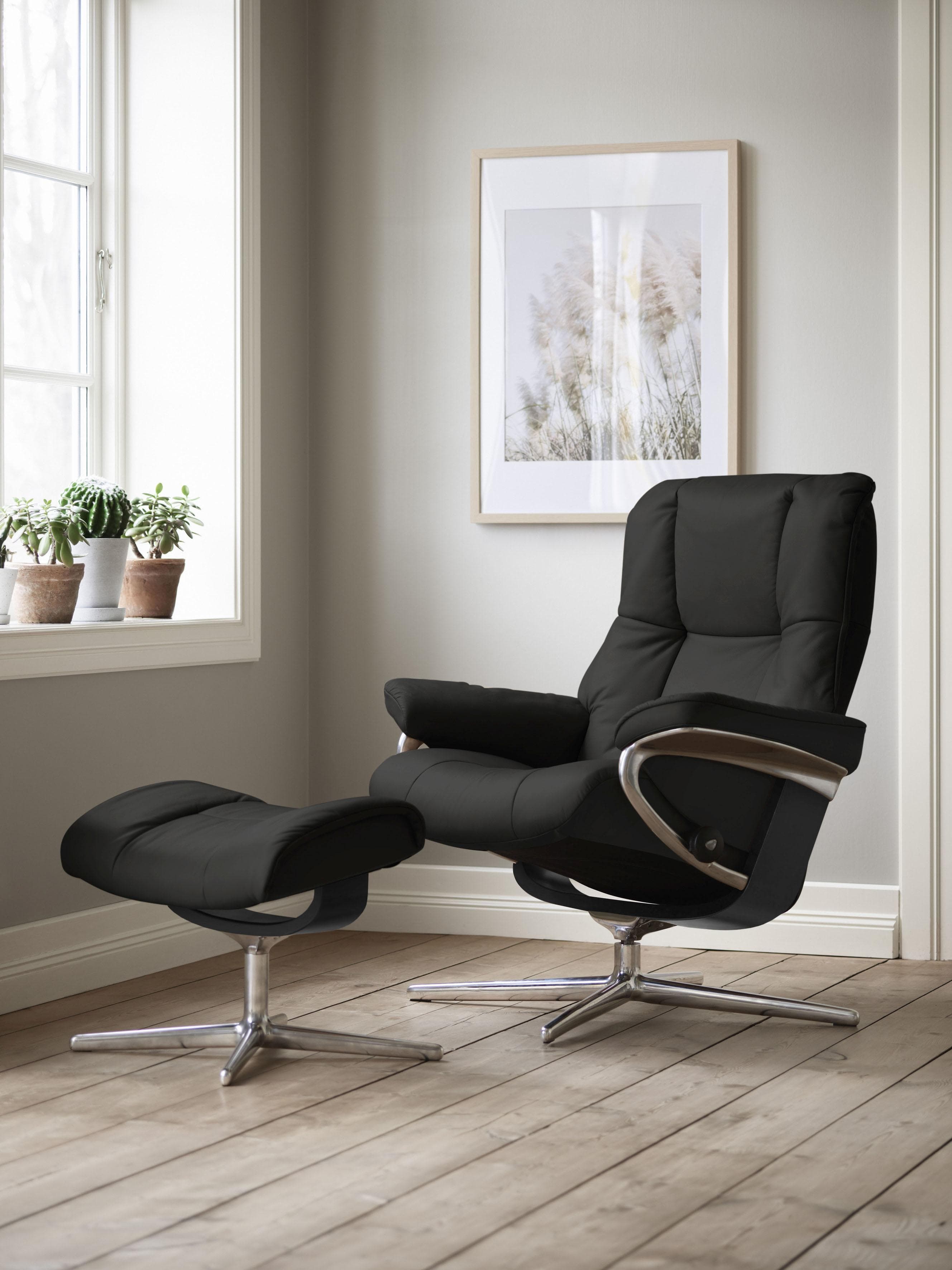 STRESSLESS Mayfair Relaxsessel Schwarz Leder BATICK Cross Base