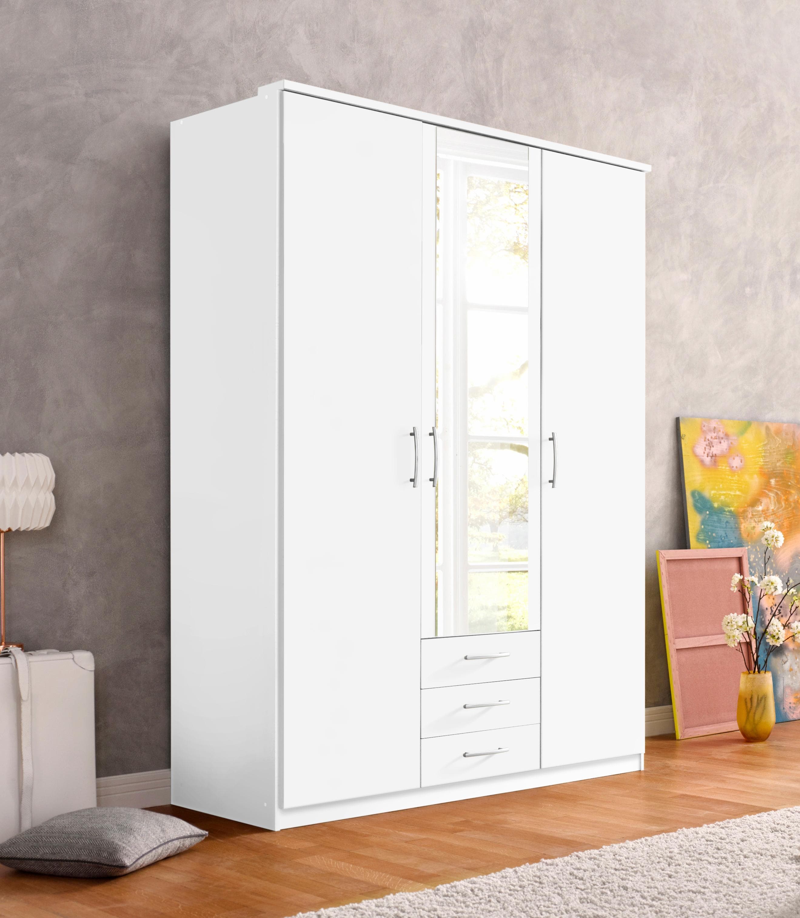 Kleiderschrank PRIESS Husum Weiß mit Schubkästen