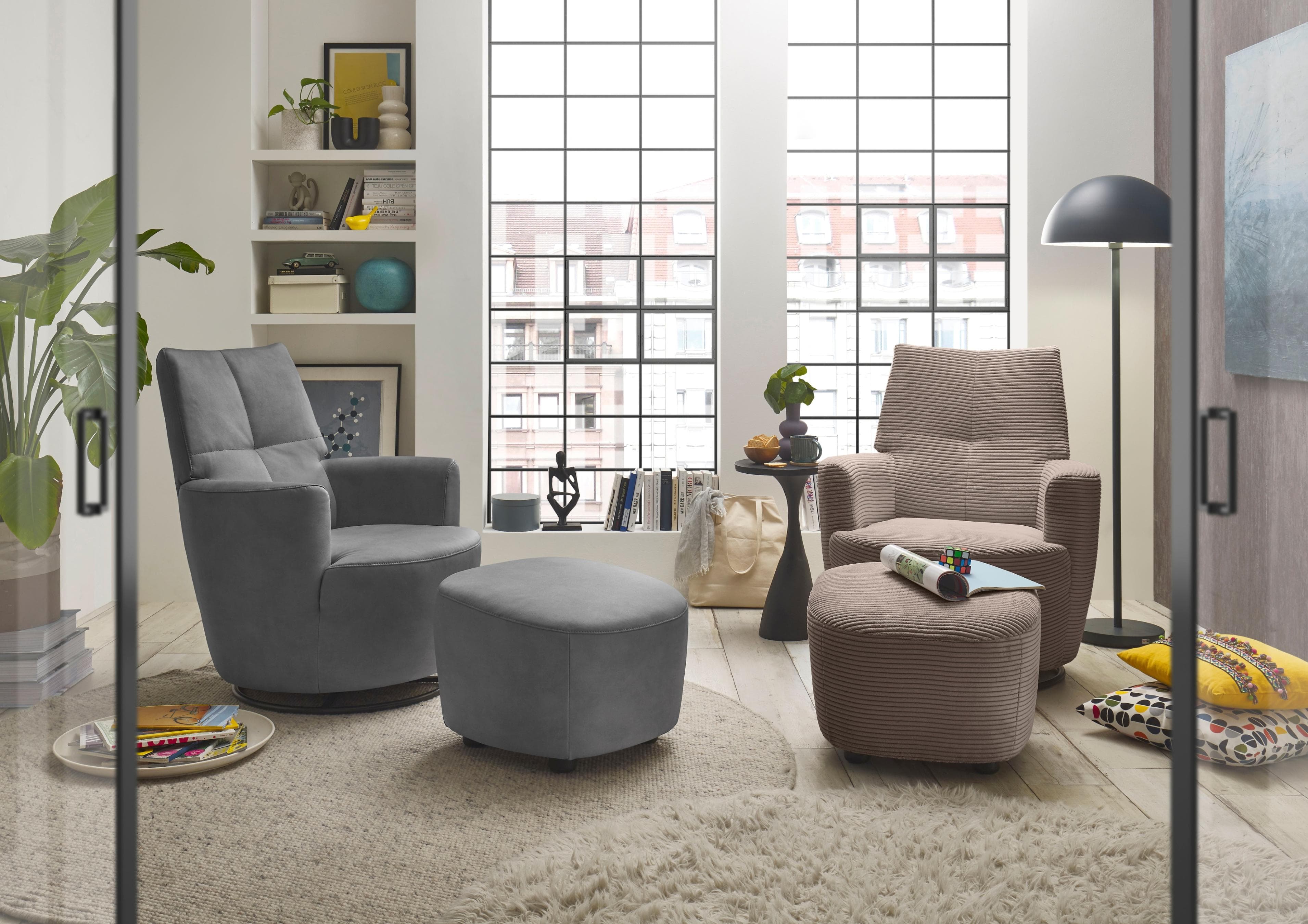 Relaxsessel SO 1450 Beige Grau Dreh- und Wippfunktion