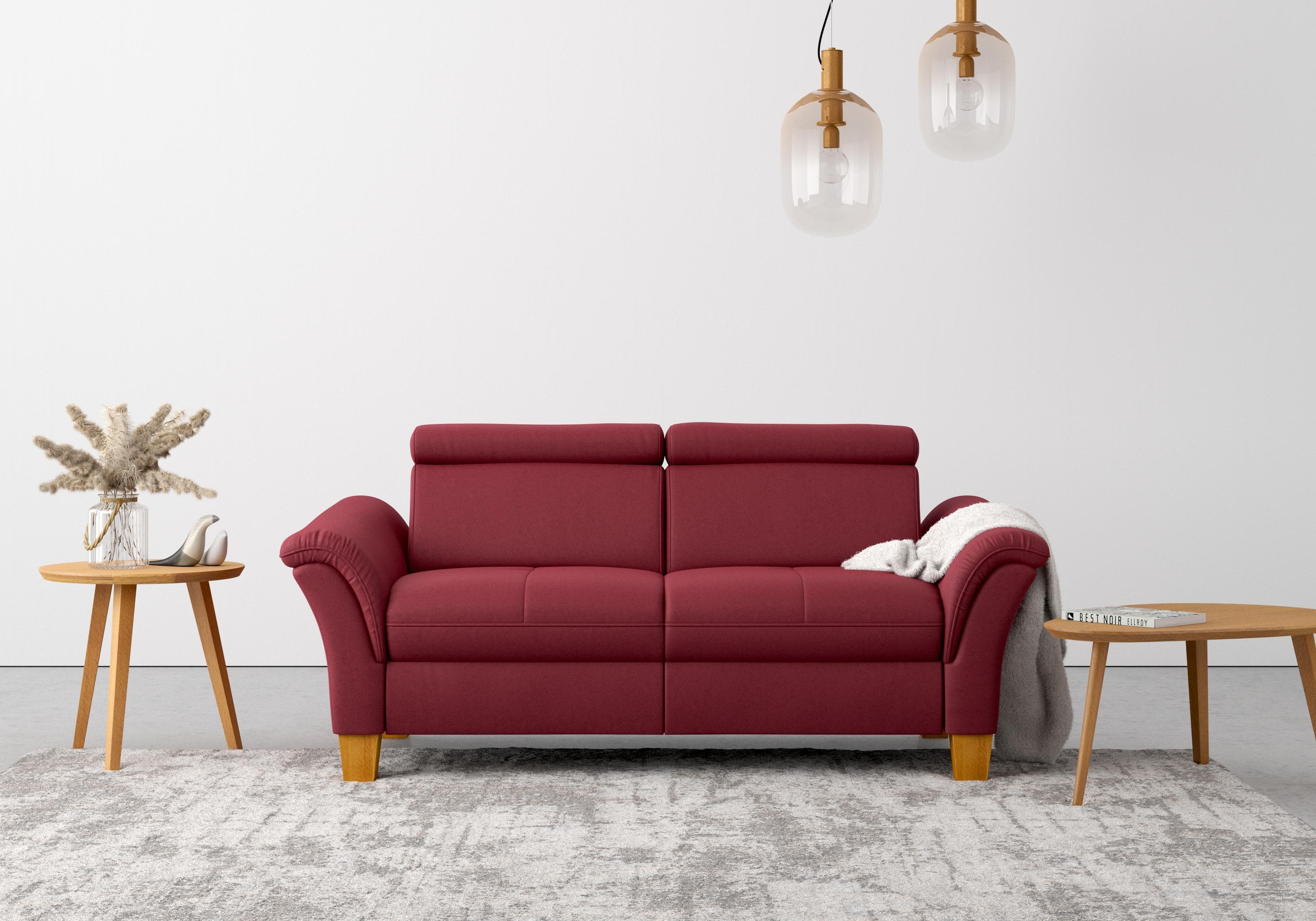 HOME AFFAIRE Lindgren 2,5-Sitzer Sofa Bordeaux Polyester
