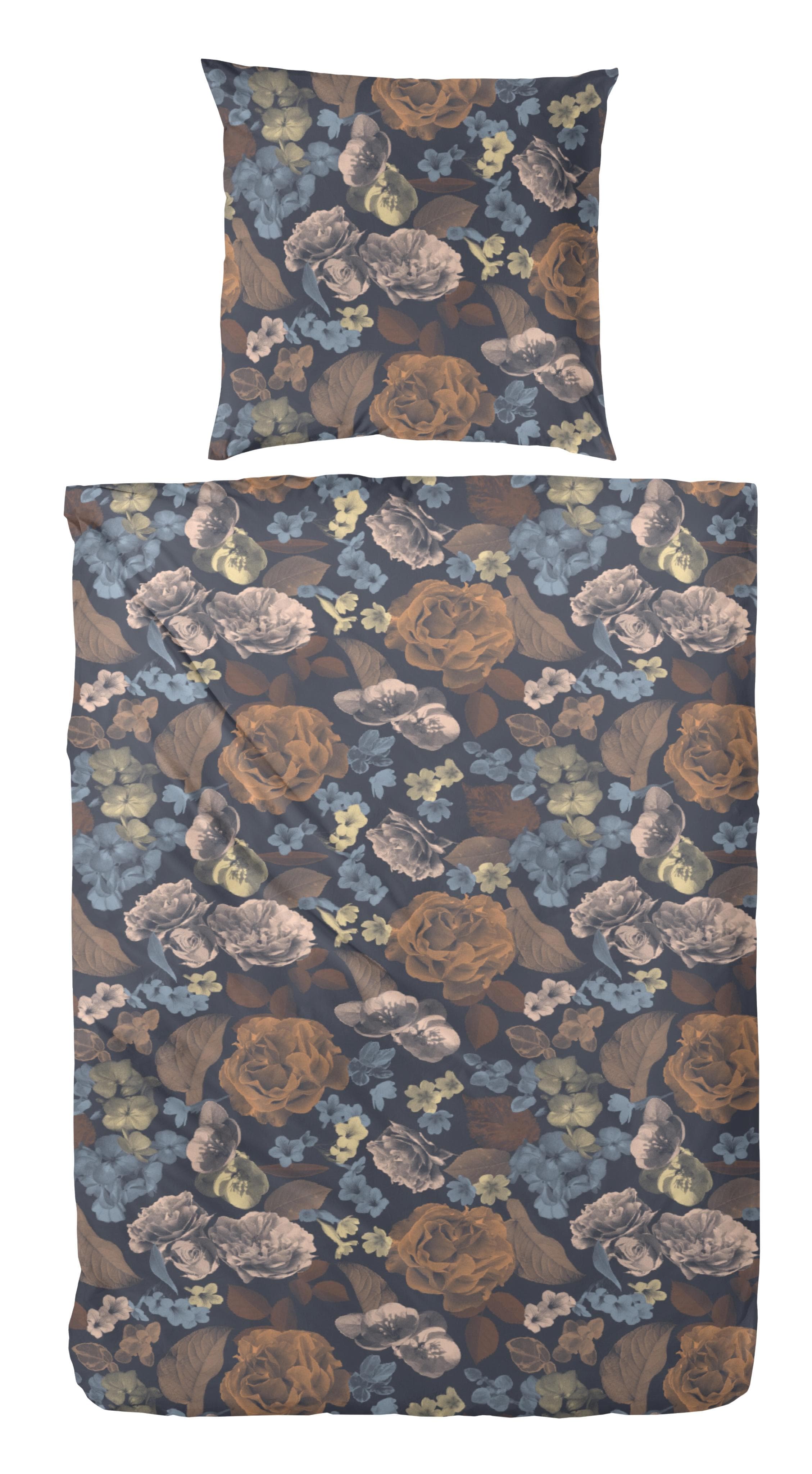 Bettwäsche aus Baumwolle und Edel-Köper-Flanell mit Blumen- und Karo-Mustern