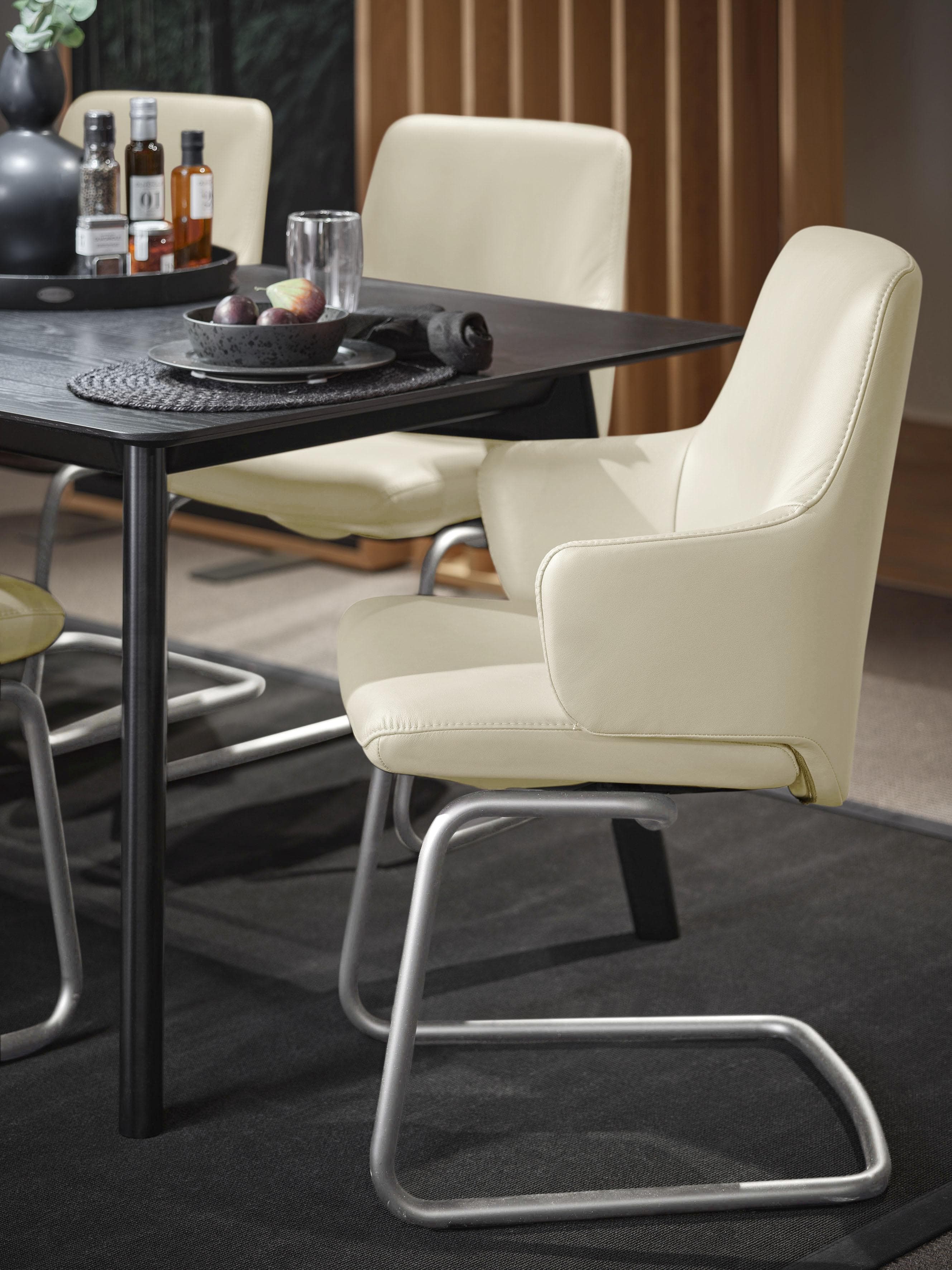 STRESSLESS Laurel Polsterstuhl Beige Leder PALOMA Chrom