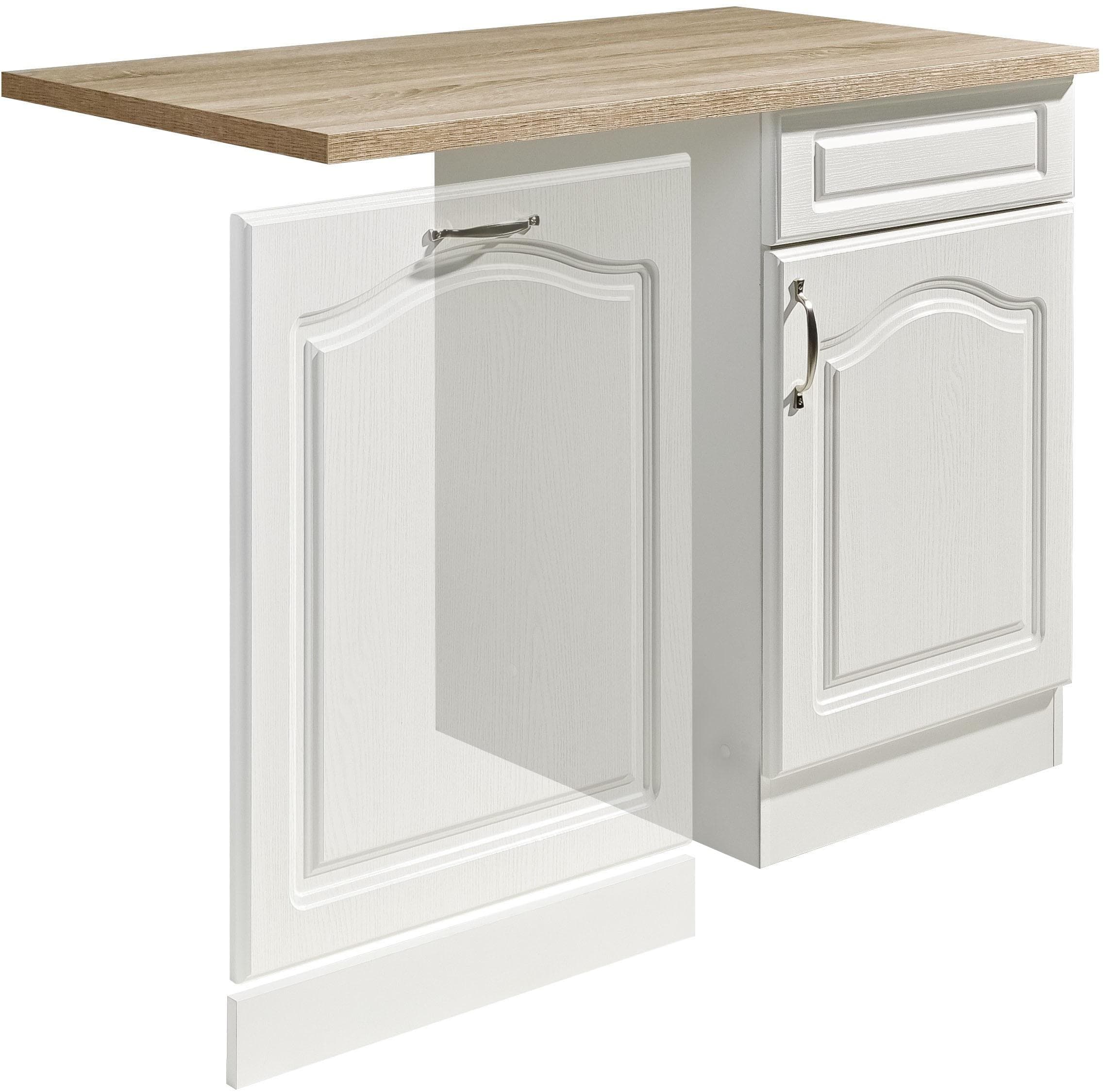 Wiho Küchen Spülenschrank Linz Weiß Landhaus Optik 110cm