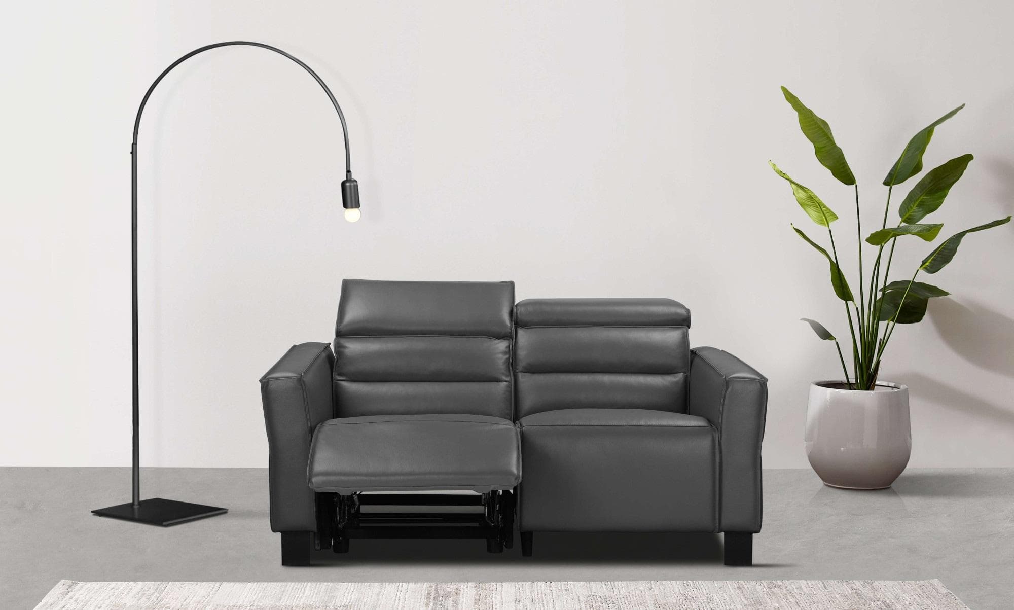 Home Affaire Carpari 2-Sitzer Sofa Grau mit Relaxfunktion