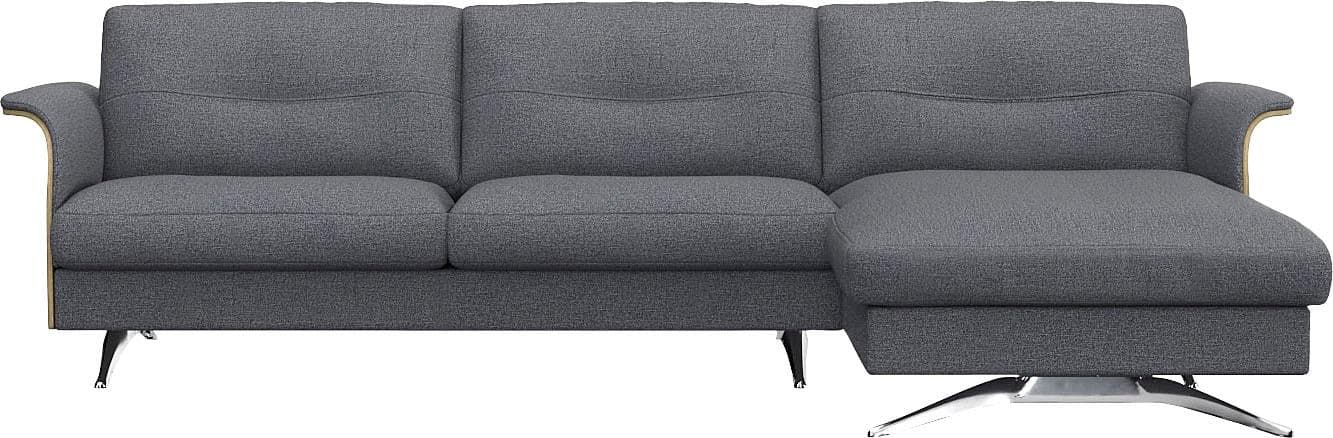 Ecksofa Flexlux Glow Navy Blue Daunen- und Schaumstoffflocken-Füllung