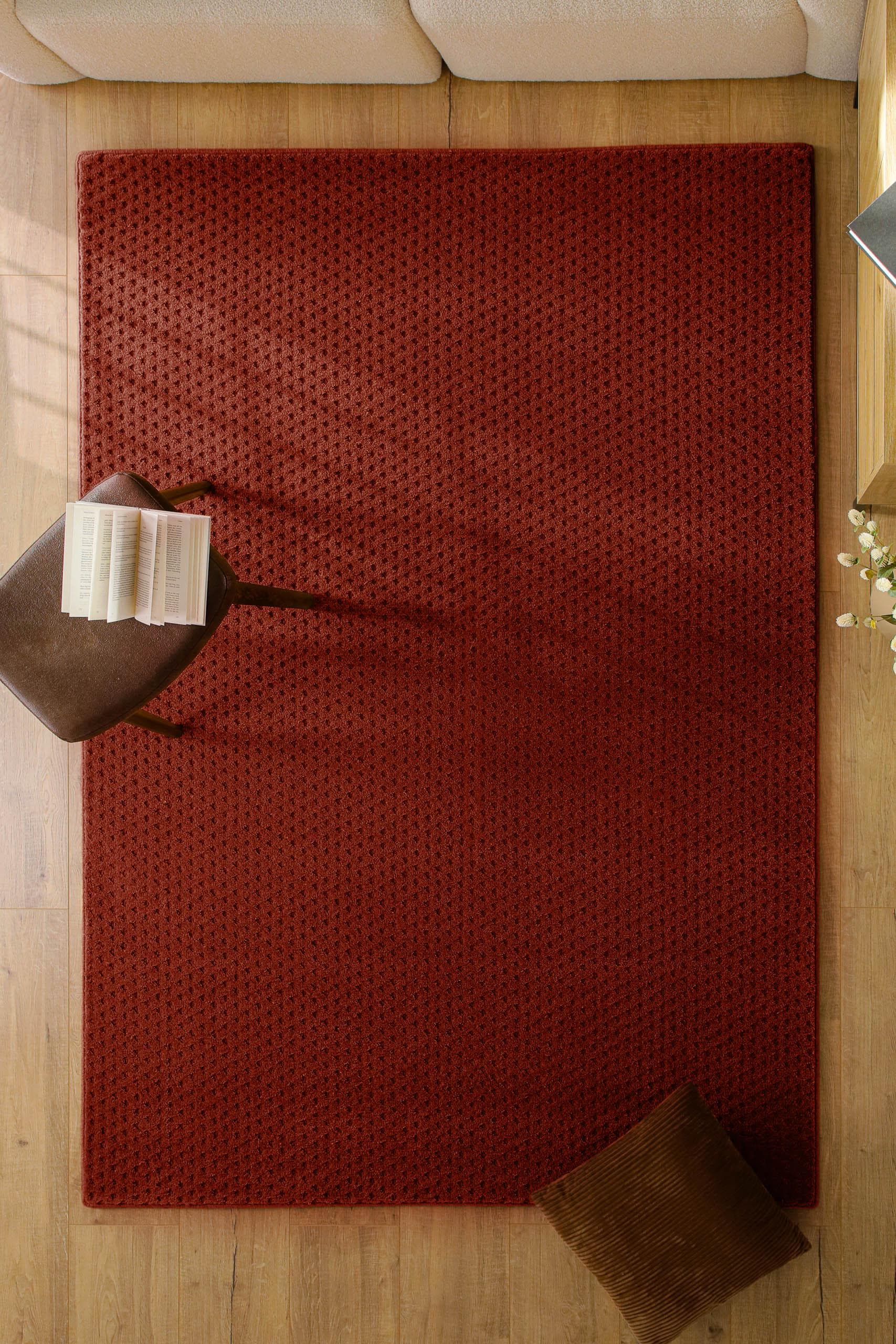 Teppich WECON HOME Castello Three Purpurrot Rautenmuster