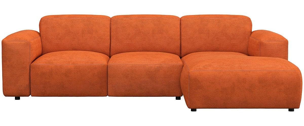 Flexlux Ecksofa Lucera L-Form Chaiselongue Orange