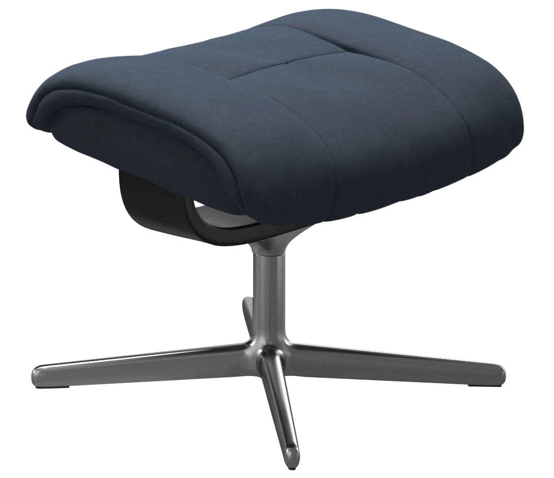 Stressless Mayfair Fußhocker Blau Microfaser Cross Base