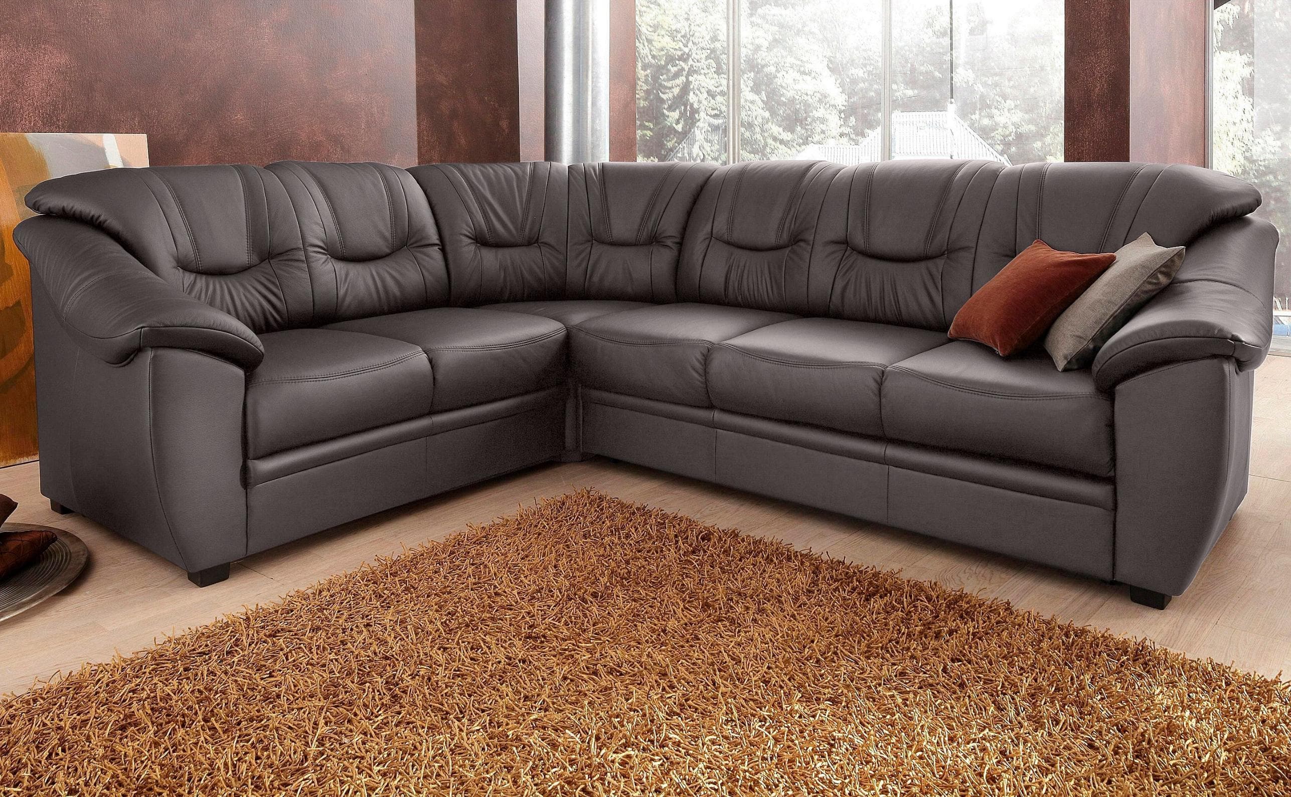 SIT & MORE Ecksofa Savona L-Form Braun mit Bettfunktion